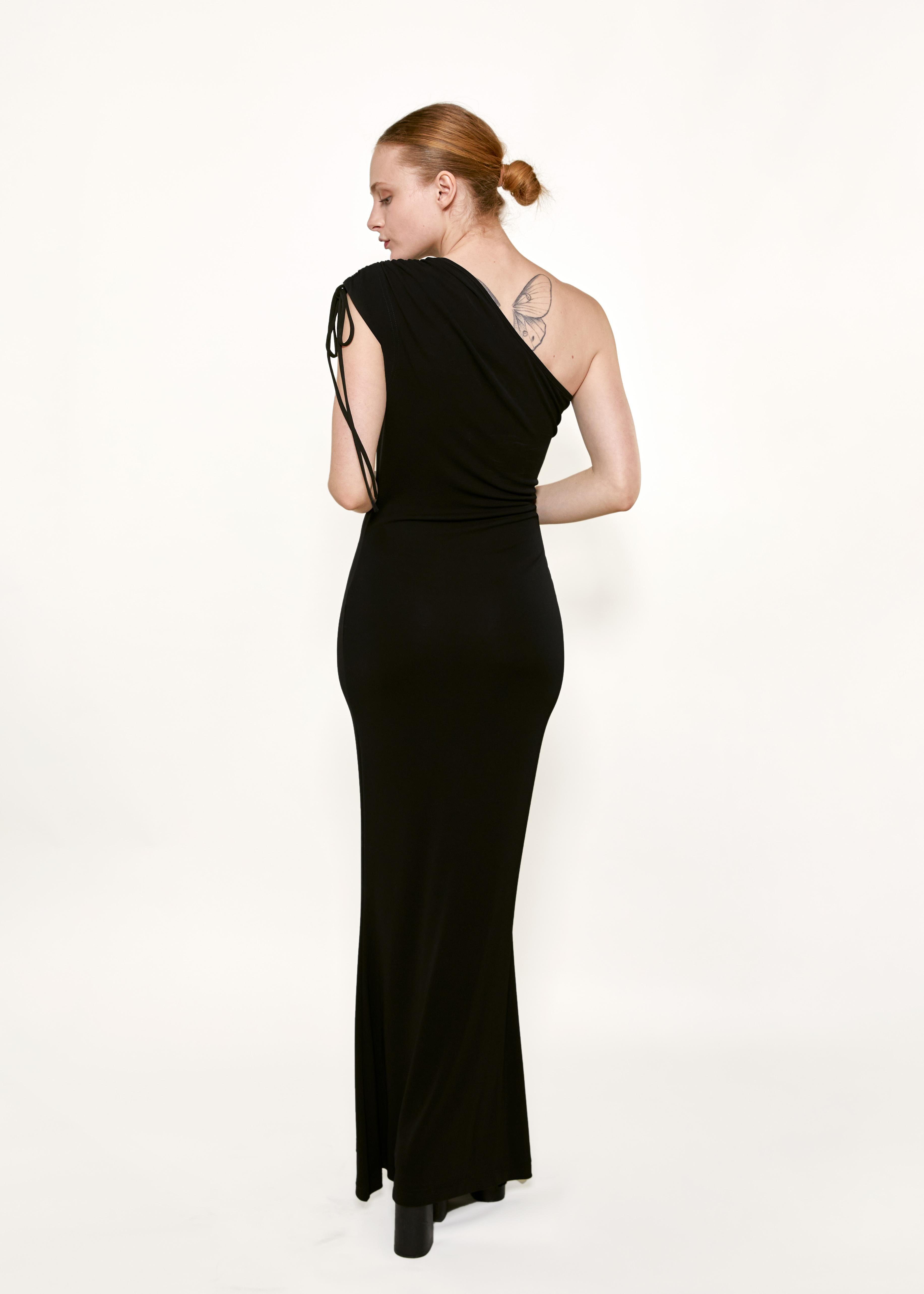 Women's Vivienne Westwood Gold Label Black Jersey One Shoulder Dress For Sale
