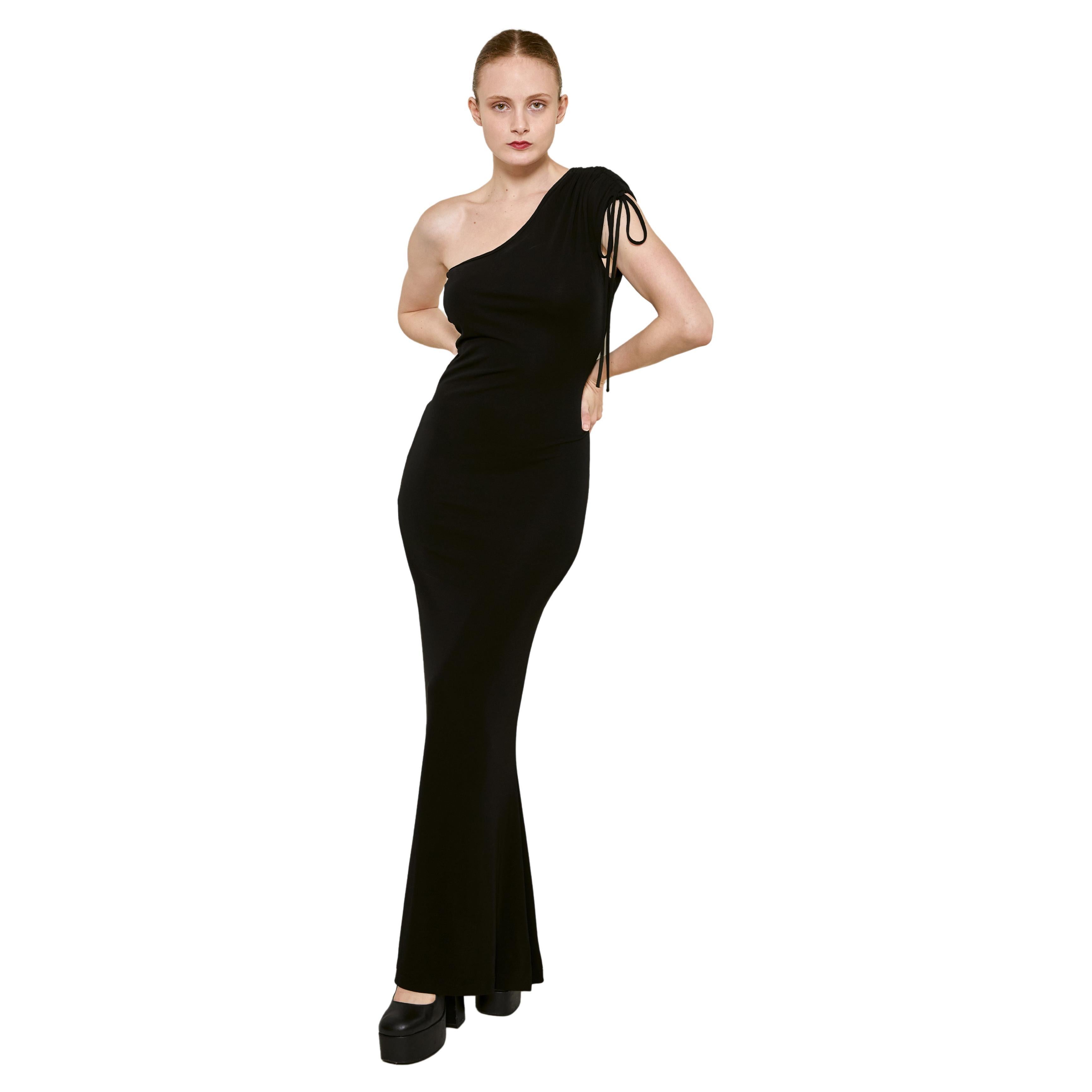 Vivienne Westwood Gold Label Black Jersey One Shoulder Dress For Sale
