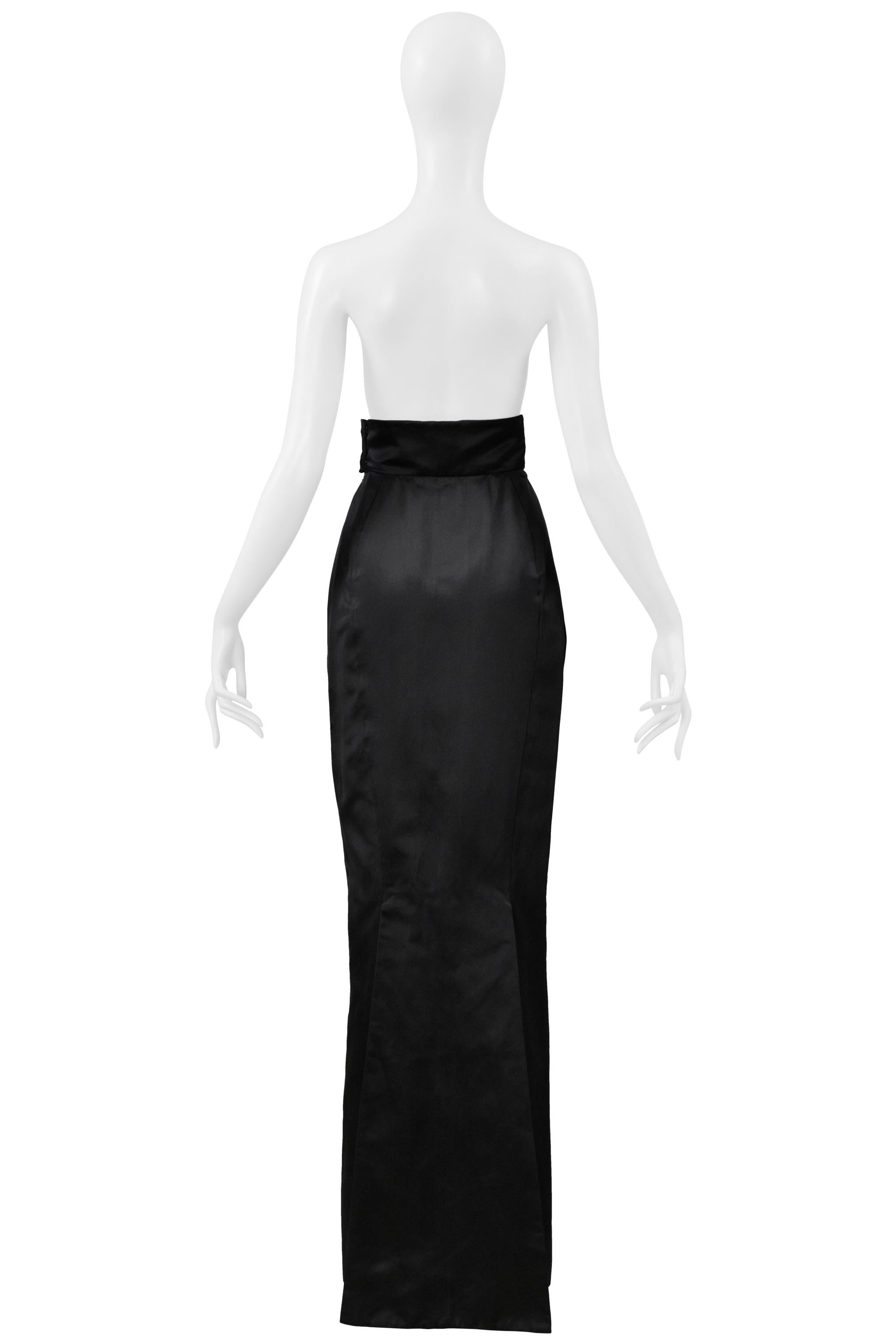 Vivienne Westwood Gold Label Jupe de soirée en soie noire avec ceinture haute 1990S Bon état - En vente à Los Angeles, CA