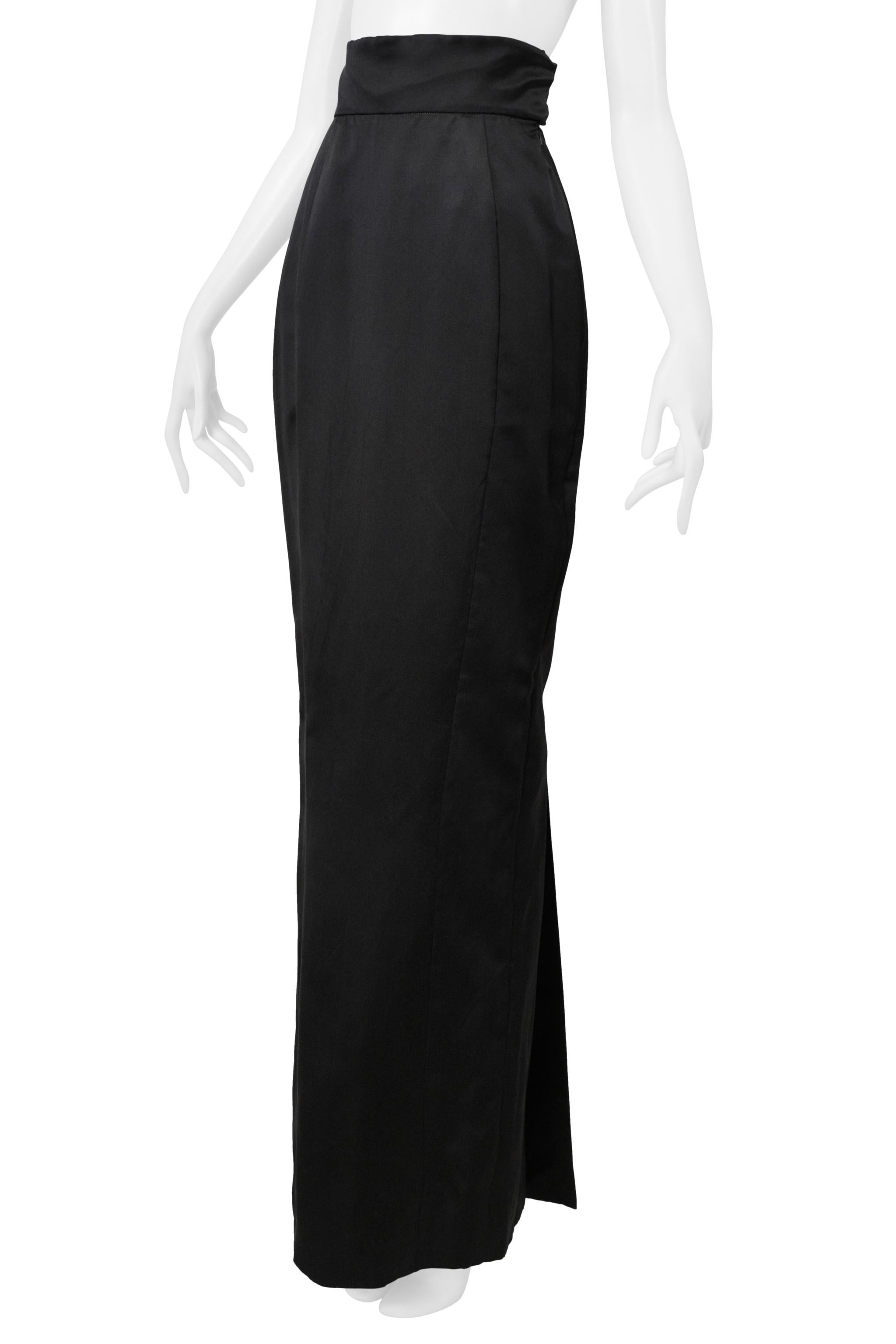 Vivienne Westwood Gold Label Jupe de soirée en soie noire avec ceinture haute 1990S Pour femmes en vente