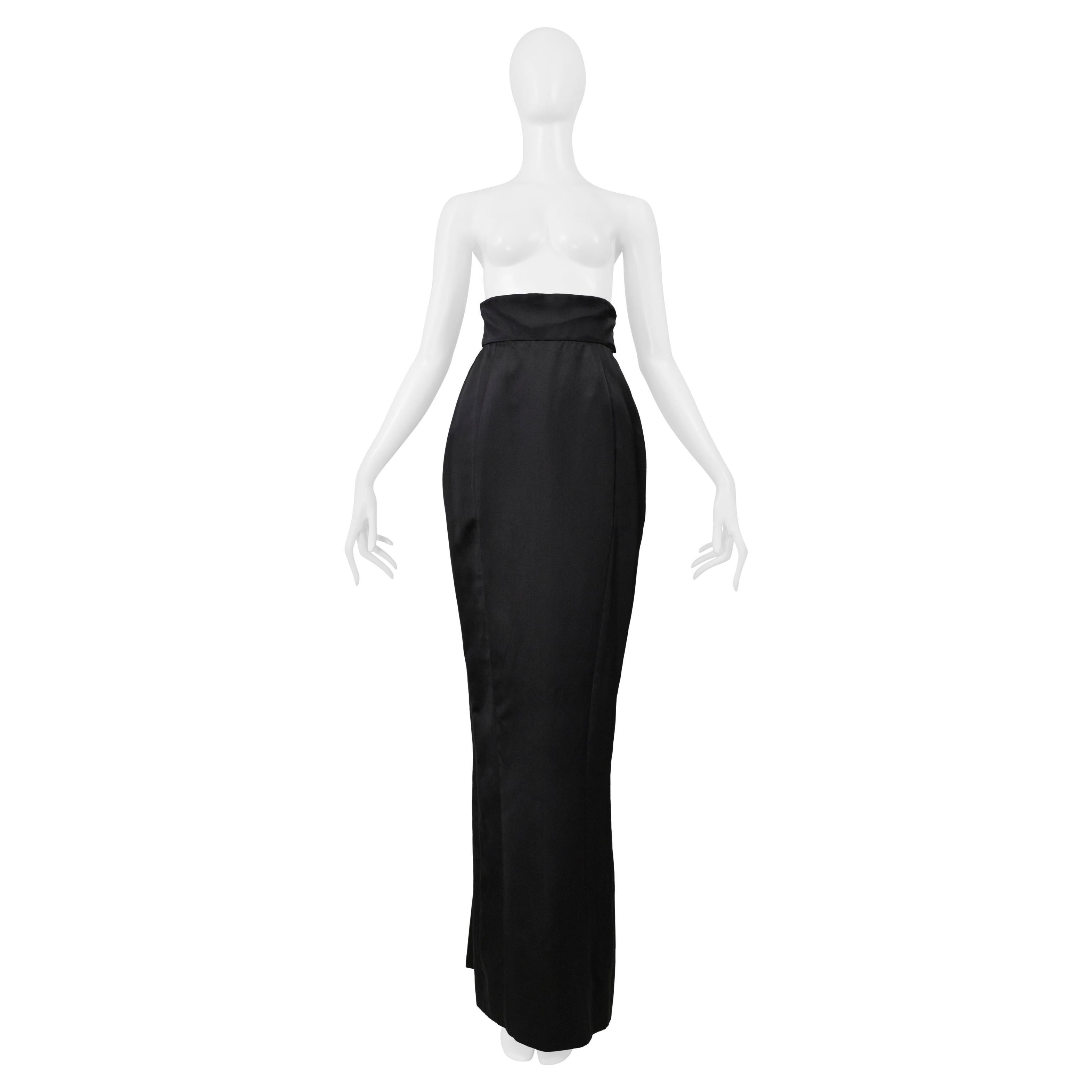 Vivienne Westwood Gold Label Jupe de soirée en soie noire avec ceinture haute 1990S