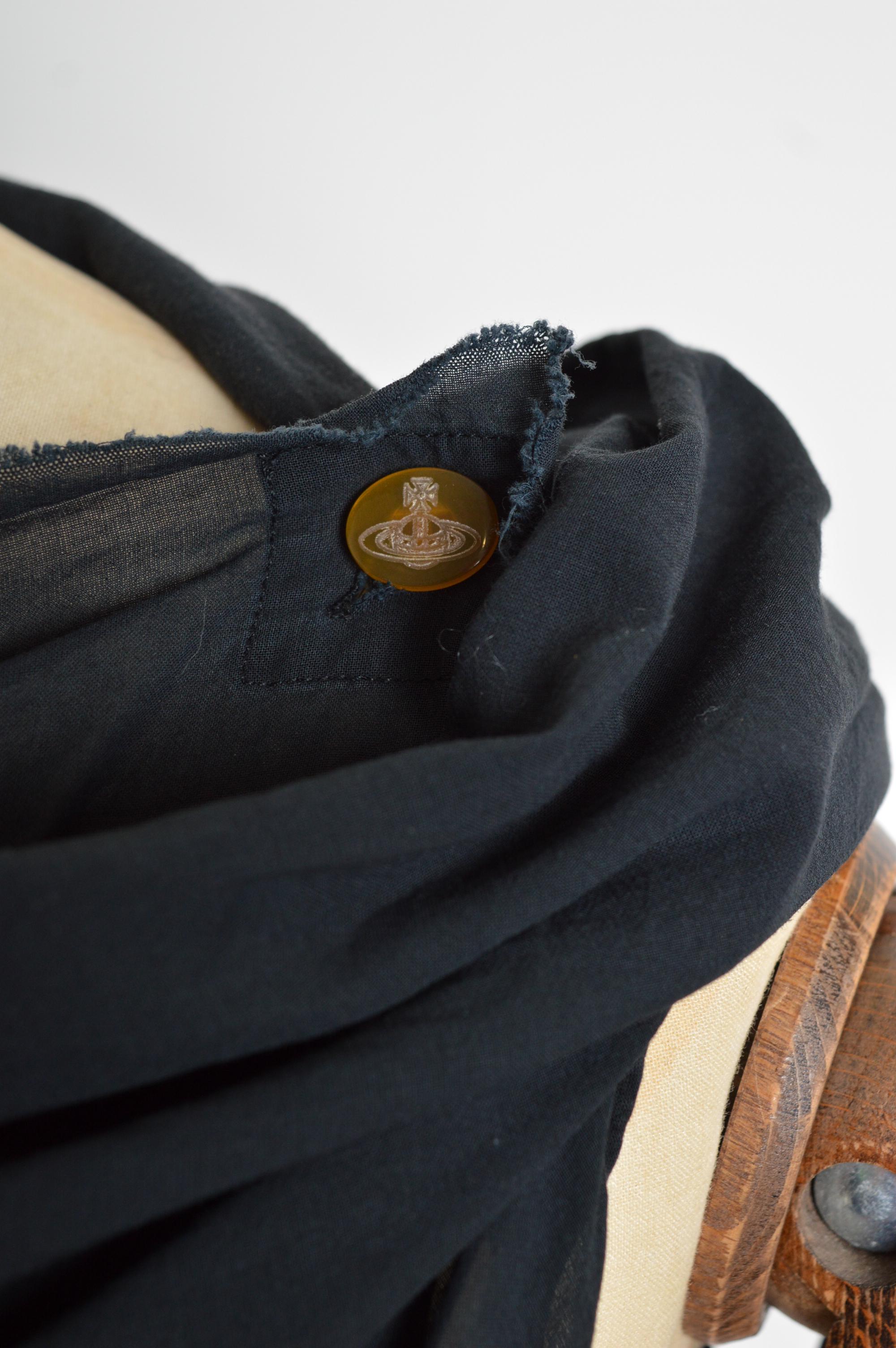 Vivienne Westwood Gold Label Camicetta in garza di cotone nera Avant Guard Top in vendita 5