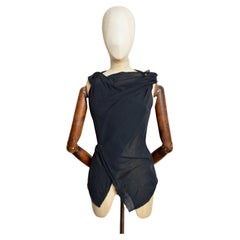 Vivienne Westwood Gold Label Camicetta in garza di cotone nera Avant Guard Top