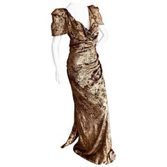 Vivienne Westwood Gold Label Gold Devore Velvet "Virginia" Dress New with Tags