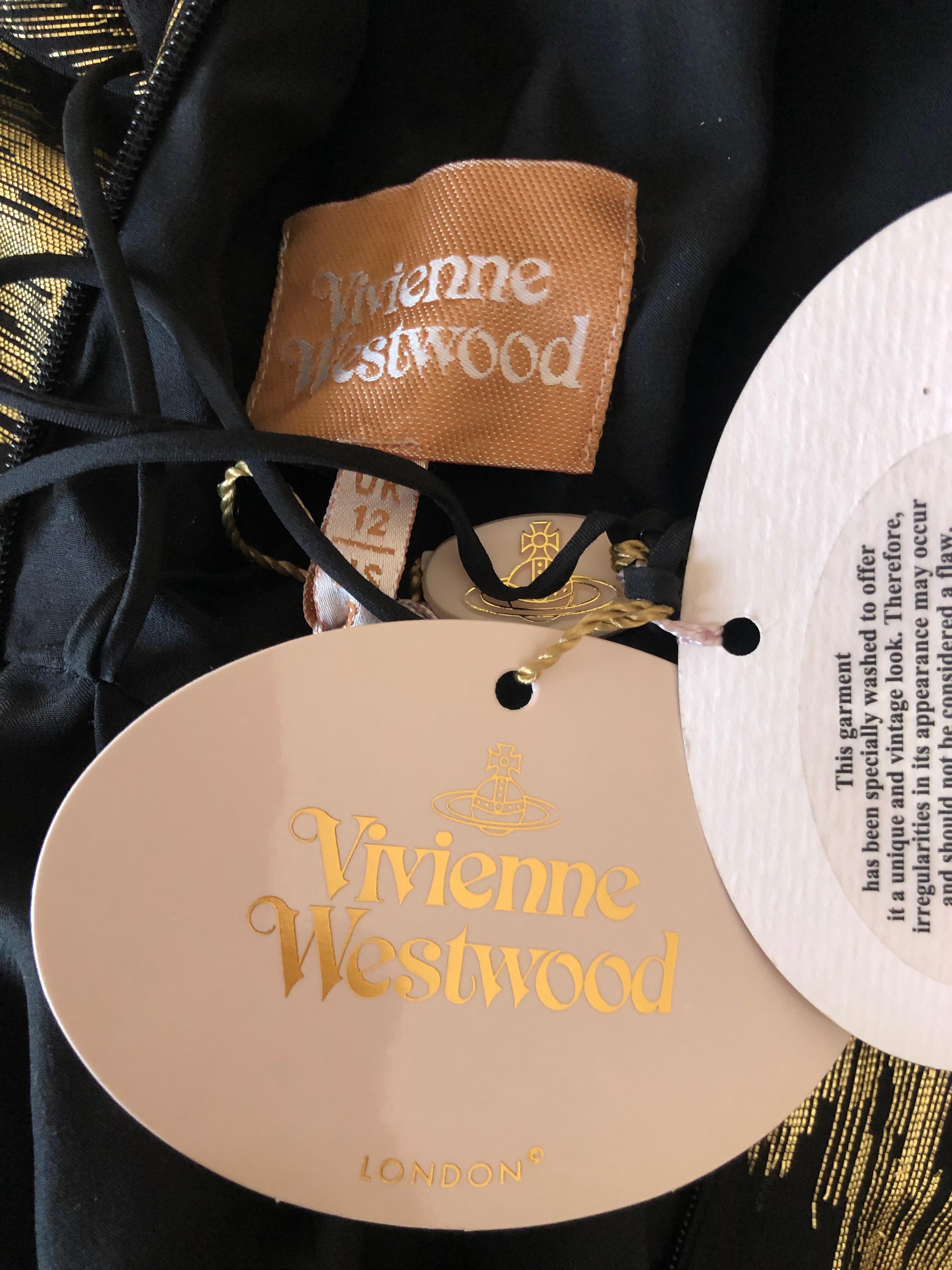 Vivienne Westwood Gold Label Gold Houndstooth Evening Dress New with Tags For Sale 2