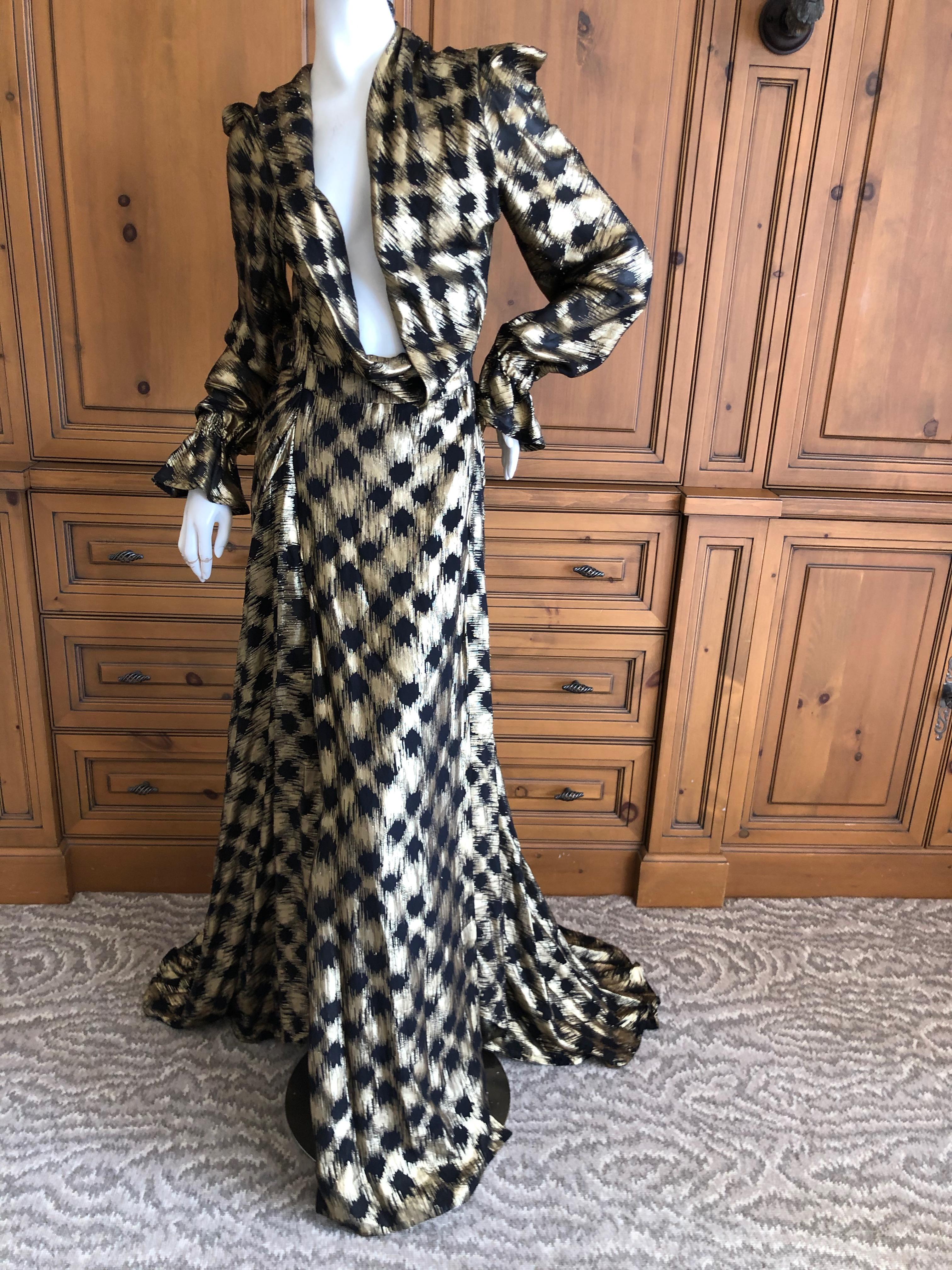 Black Vivienne Westwood Gold Label Gold Houndstooth Evening Dress New with Tags For Sale