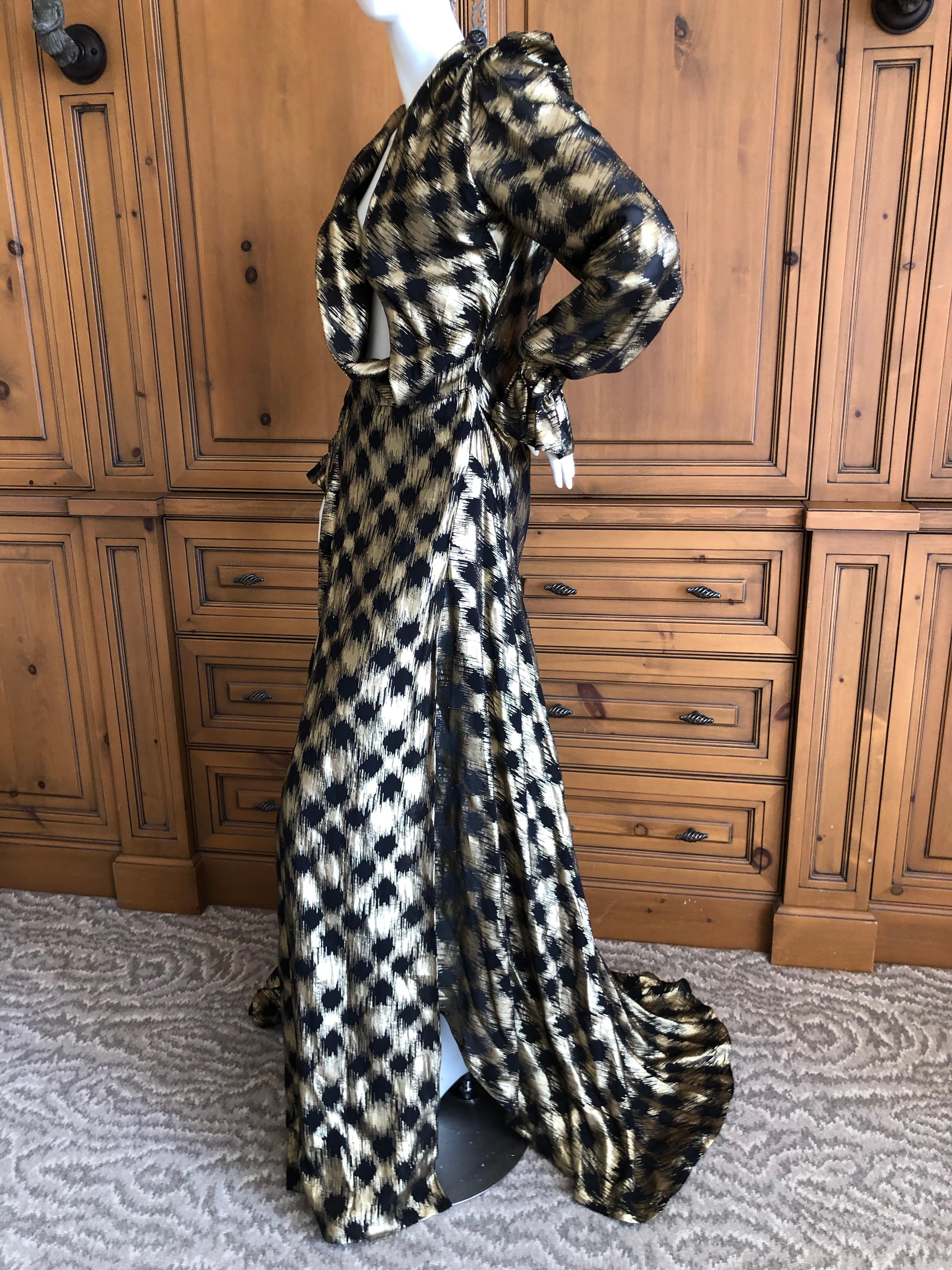 Vivienne Westwood Gold Label Gold Houndstooth Evening Dress New with Tags In New Condition For Sale In Cloverdale, CA