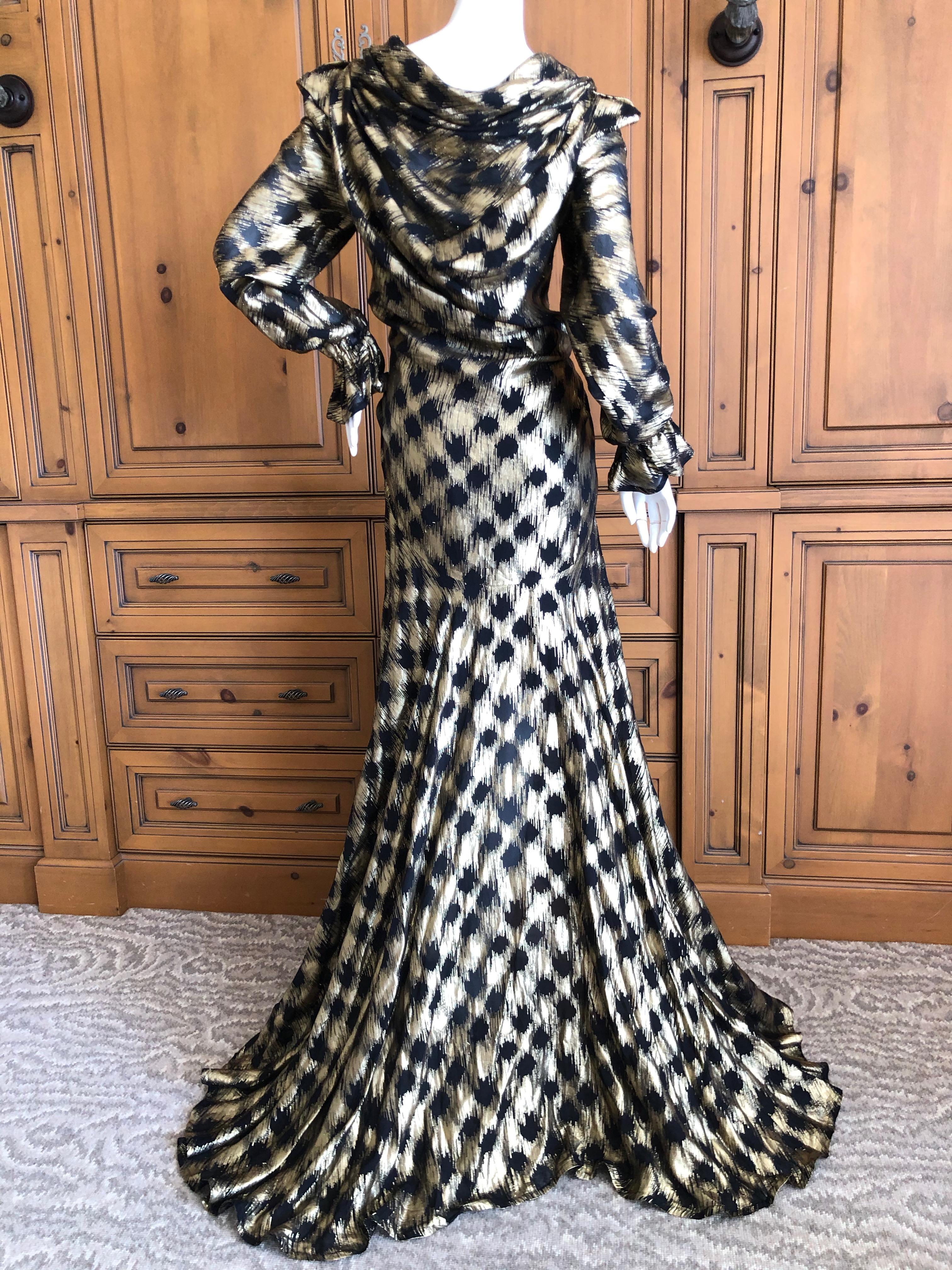 Women's Vivienne Westwood Gold Label Gold Houndstooth Evening Dress New with Tags For Sale