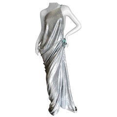 Vivienne Westwood Gold Label Smashing Silver Sequin One Shoulder Evening Dress