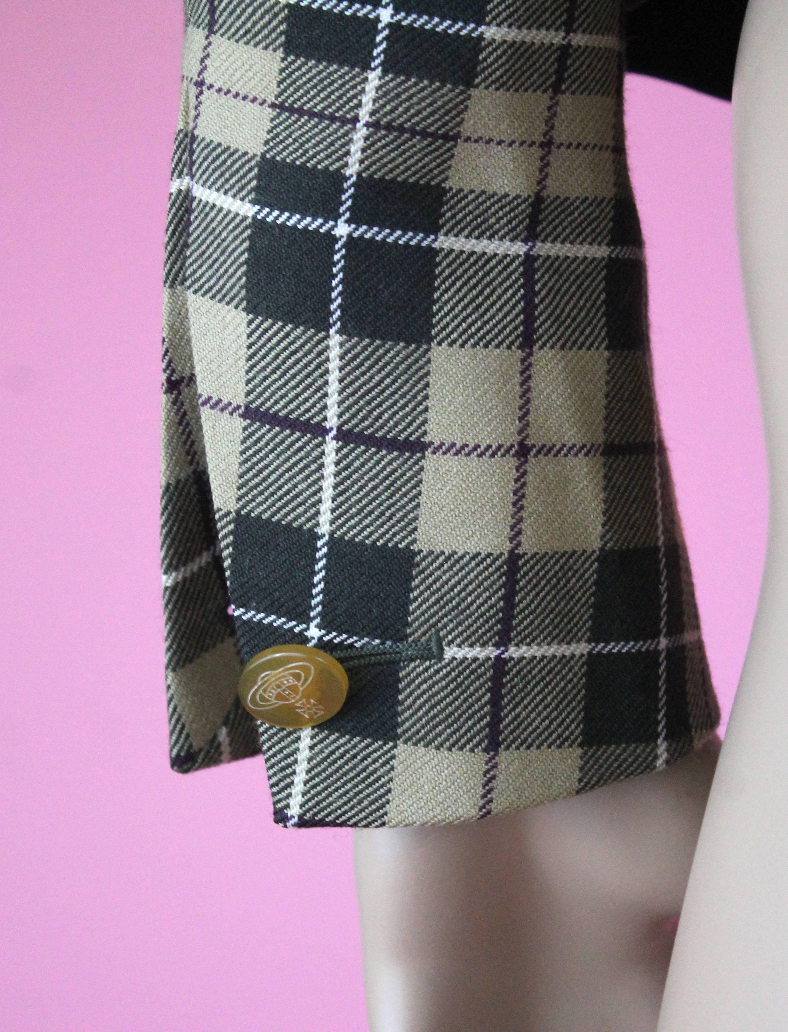 Vivienne Westwood Gold Label Tartan Waistcoat Jacket from AW1997 Size US  6 For Sale 1