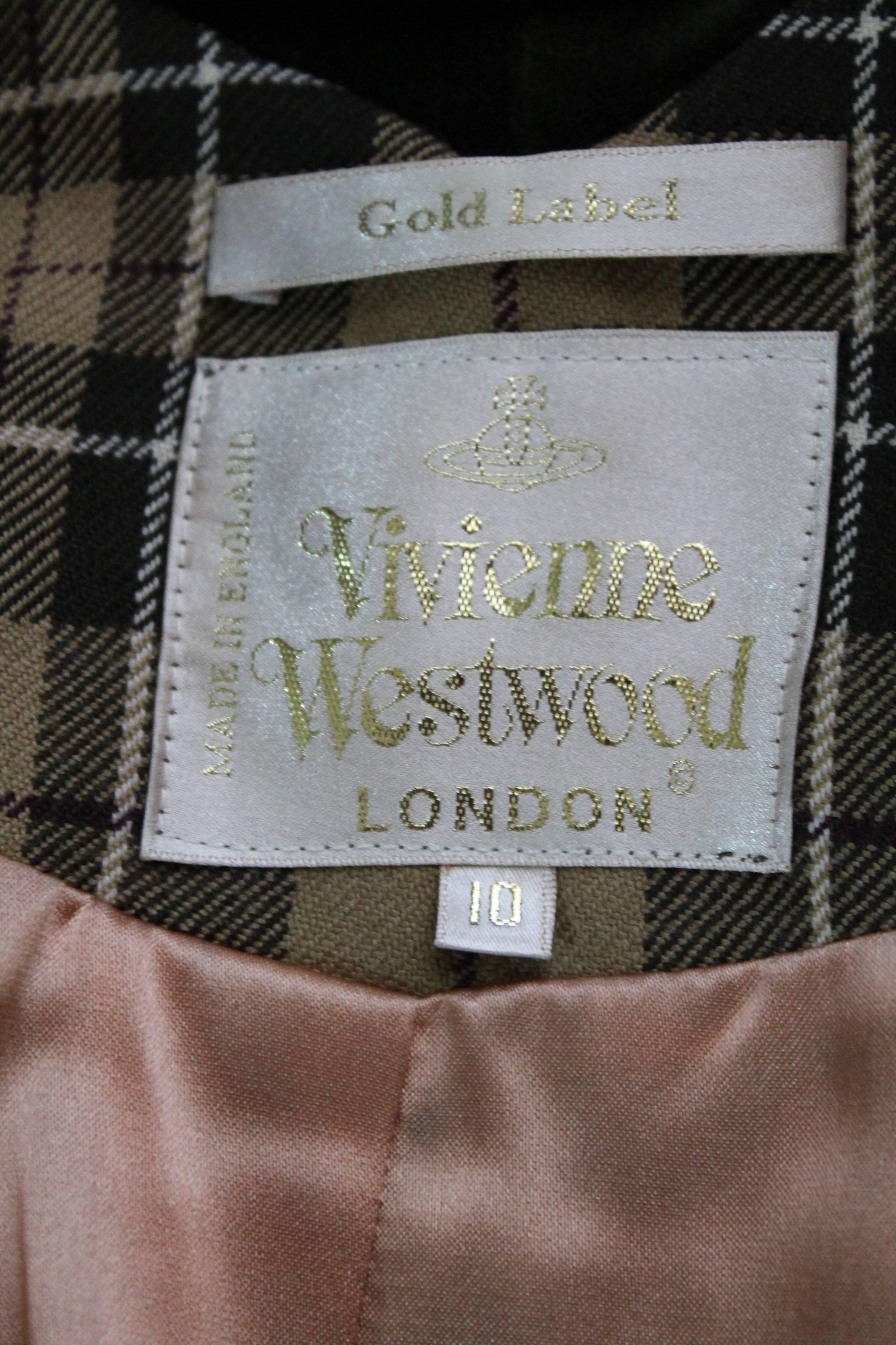 Vivienne Westwood Gold Label Tartan Waistcoat Jacket from AW1997 Size US  6 For Sale 2
