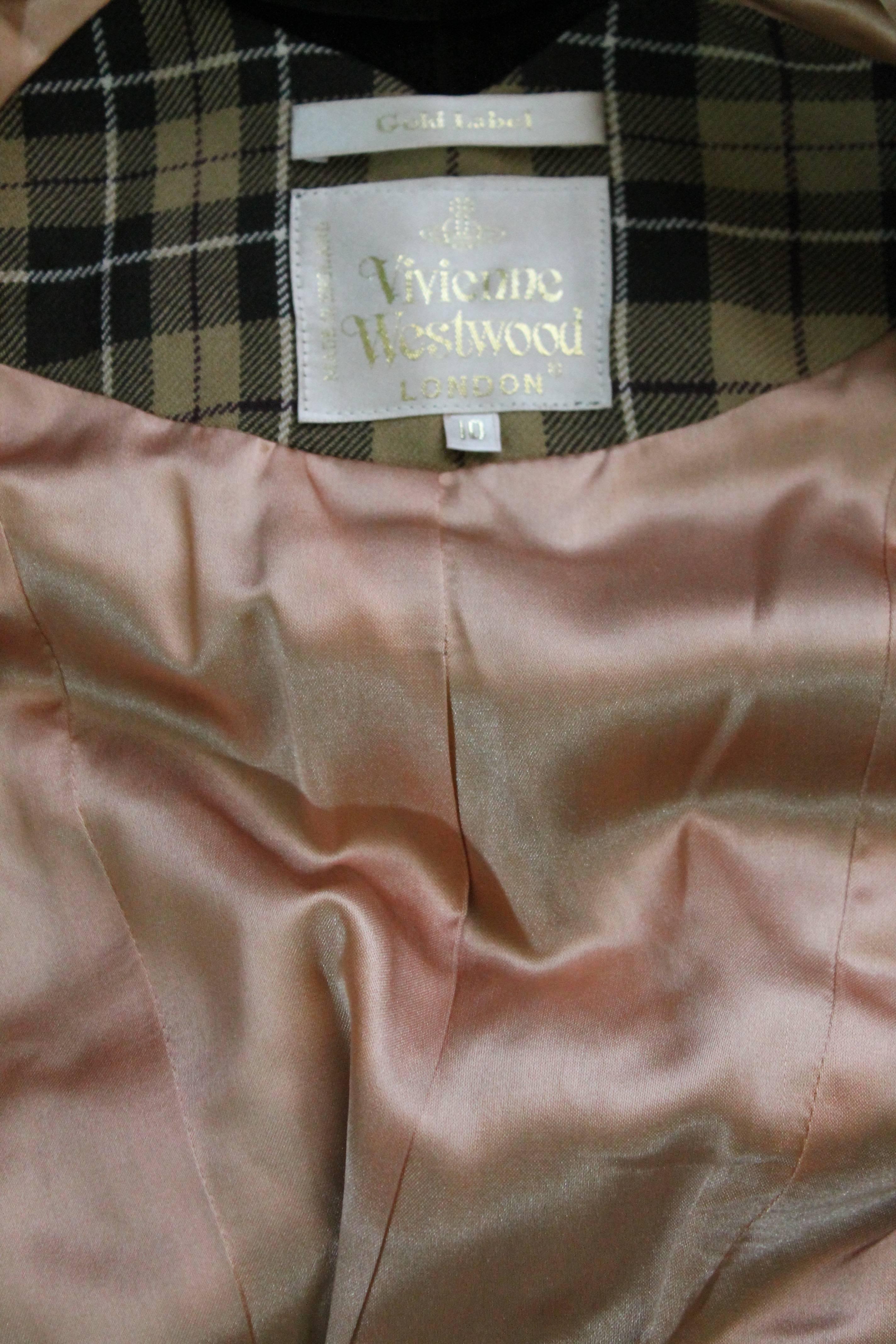 Vivienne Westwood Gold Label Tartan Waistcoat Jacket from AW1997 Size US  6 For Sale 3