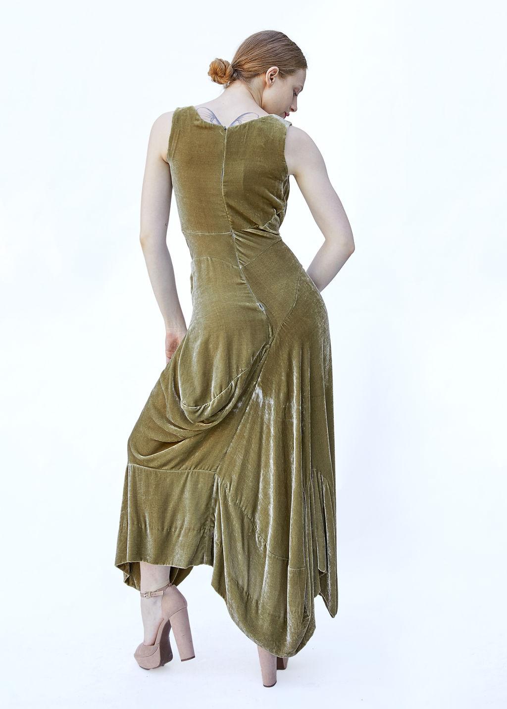 Brown Vivienne Westwood Gold Label Velvet Corset Gown For Sale