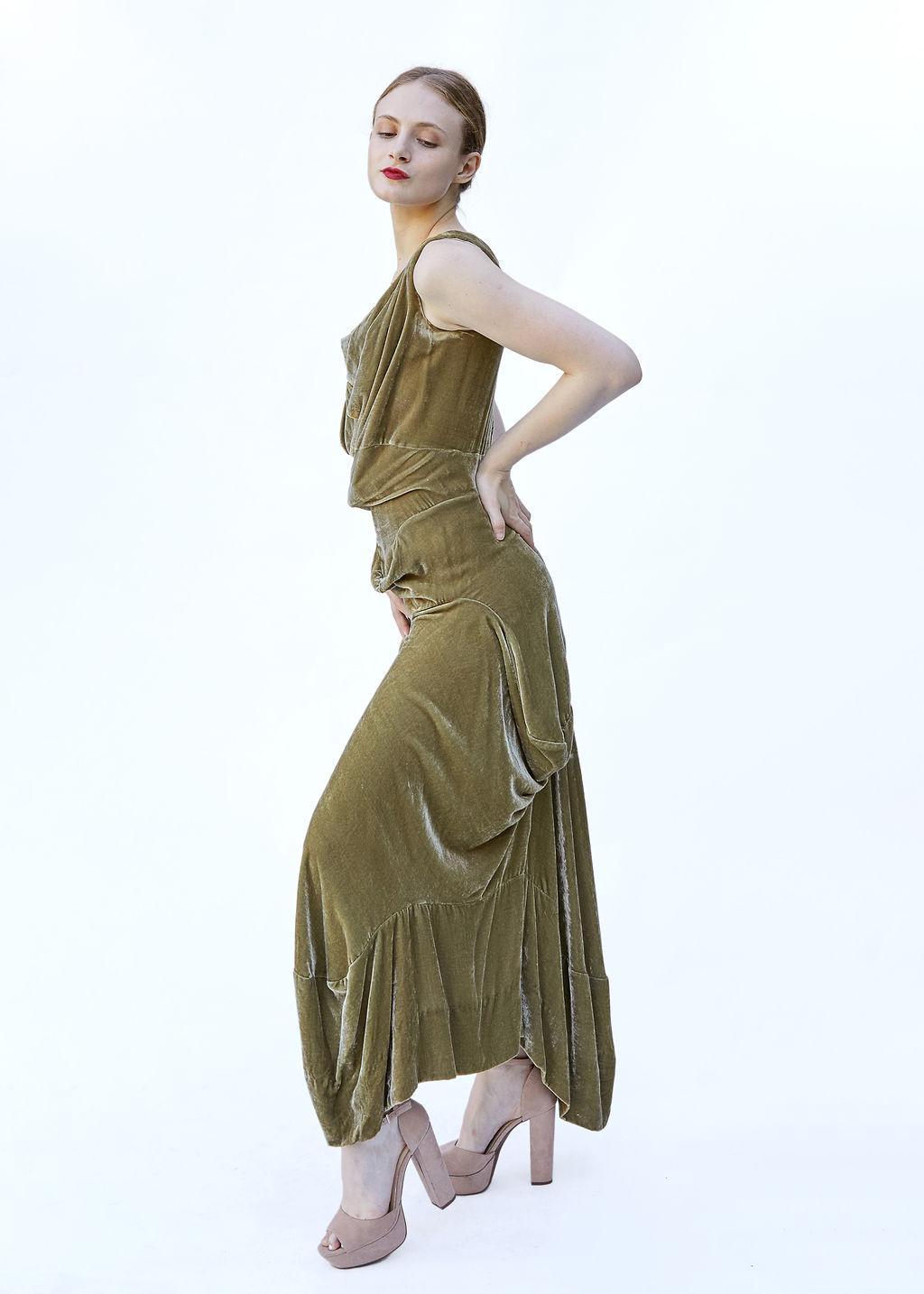 Vivienne Westwood Gold Label Velvet Corset Gown In Excellent Condition For Sale In Los Angeles, CA