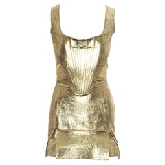 Vivienne Westwood gold leather corset and mini skirt, 'Time Machine' ss 1988