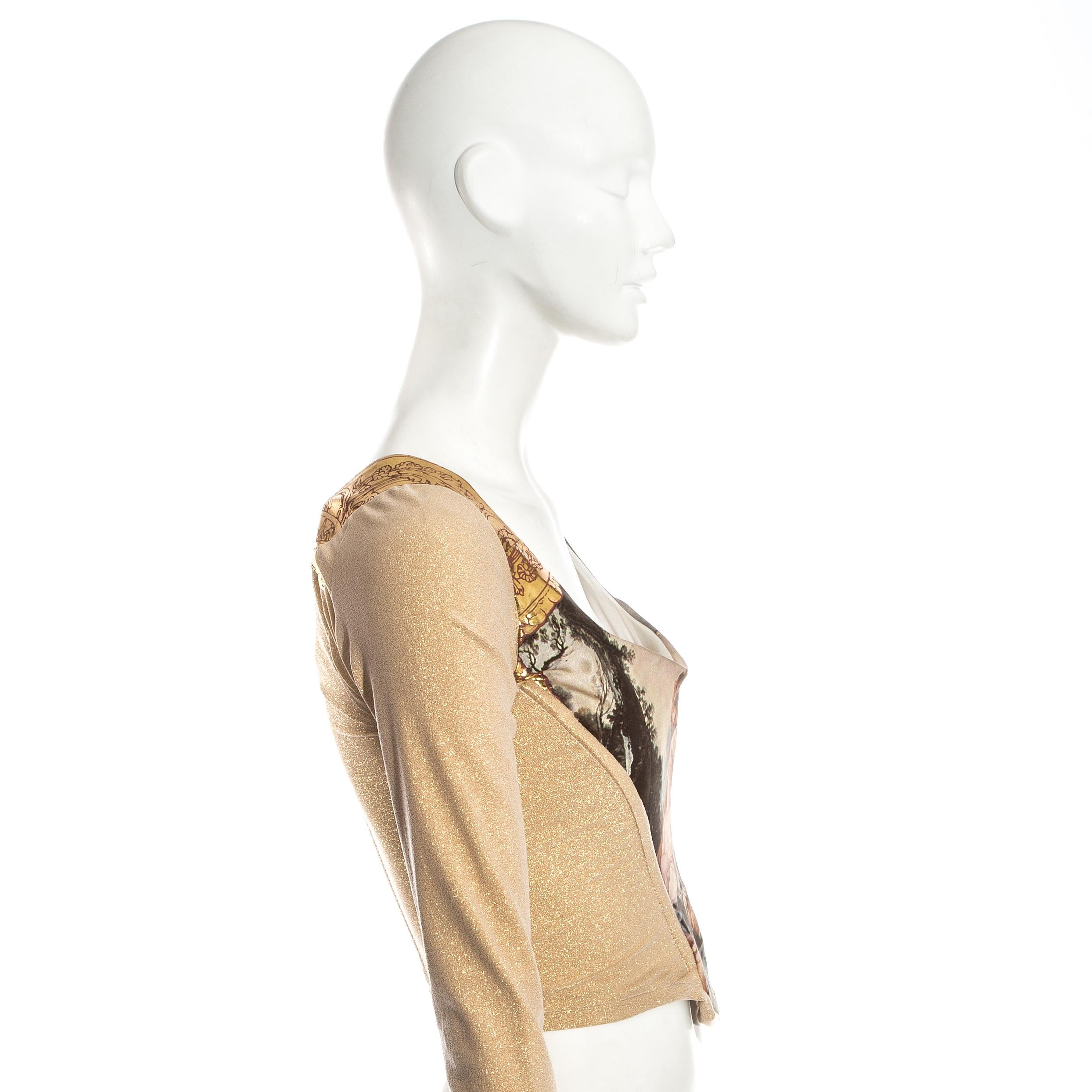 Women's Vivienne Westwood gold lurex 'Portrait Collection' corset, fw 1990