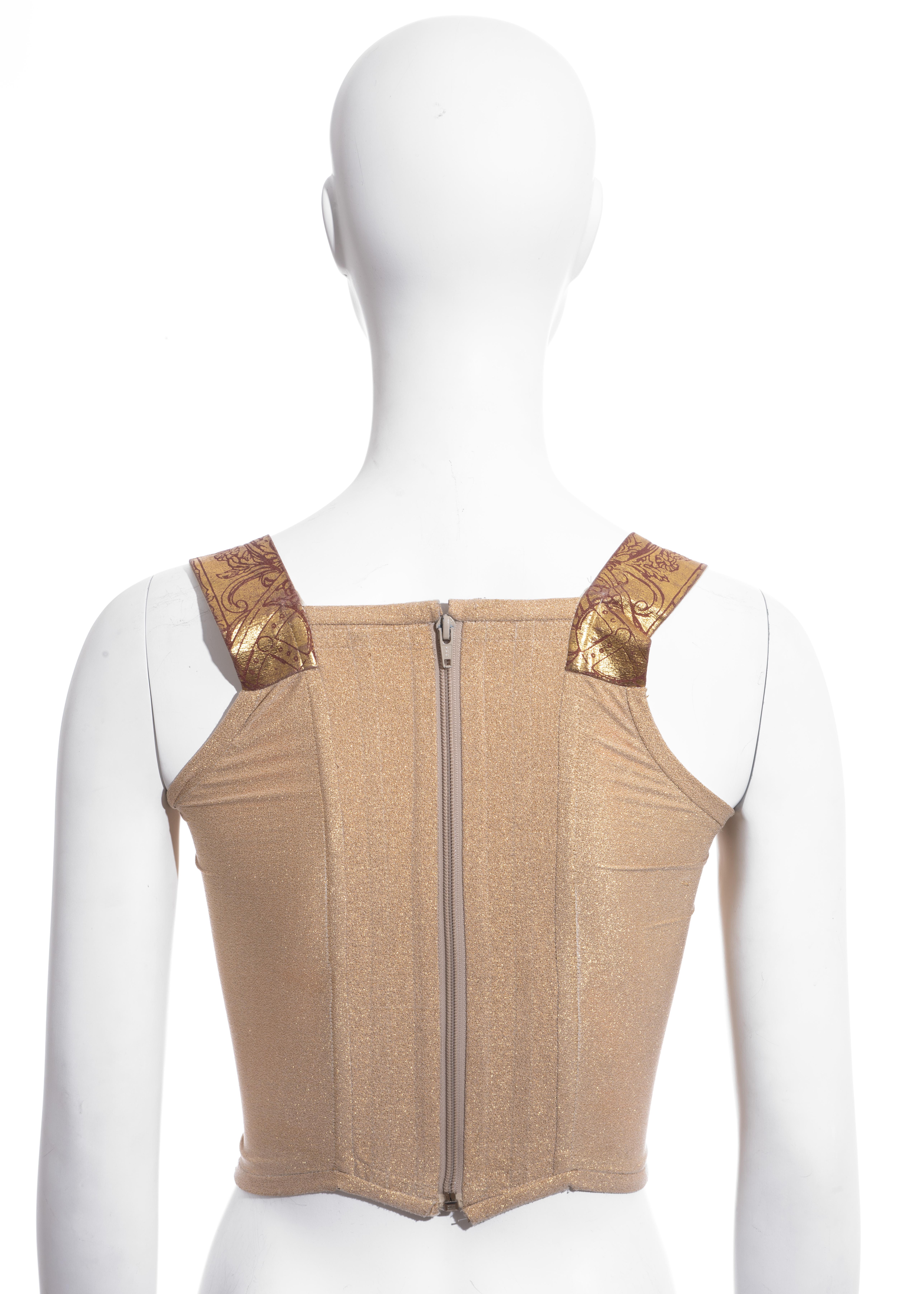 Vivienne Westwood gold lurex 'portrait collection' corset, fw 1990 1