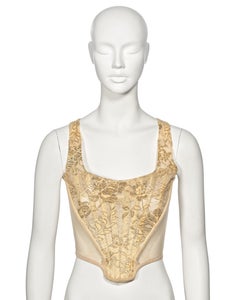 Vivienne Westwood Gold Metallic Lace Corset, fw 1993