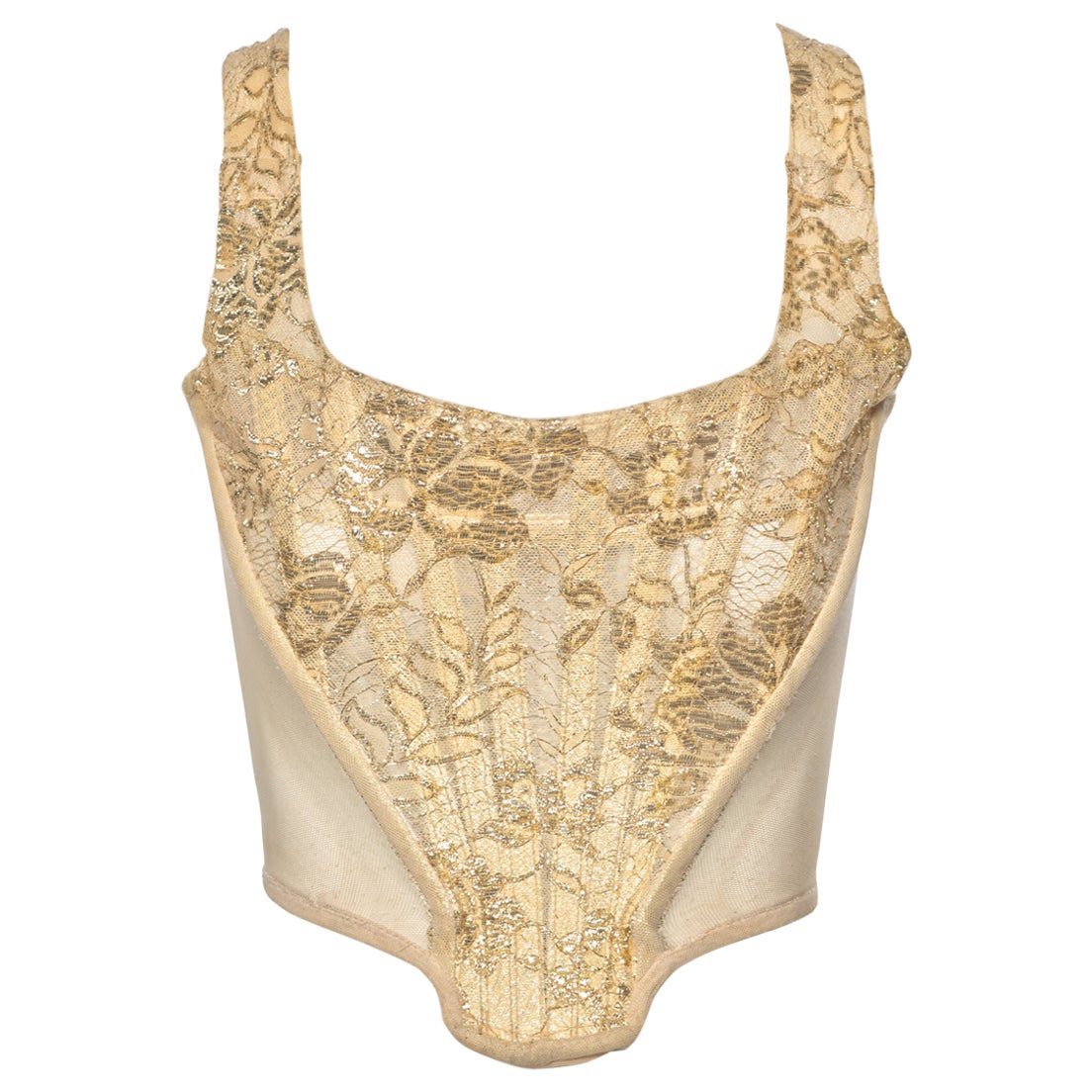 Vivienne Westwood Corsé de encaje metálico dorado, fw 1993