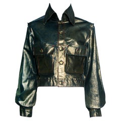 Vivienne Westwood 'Grand Hotel' metallic gold painted denim jacket, ss 1993
