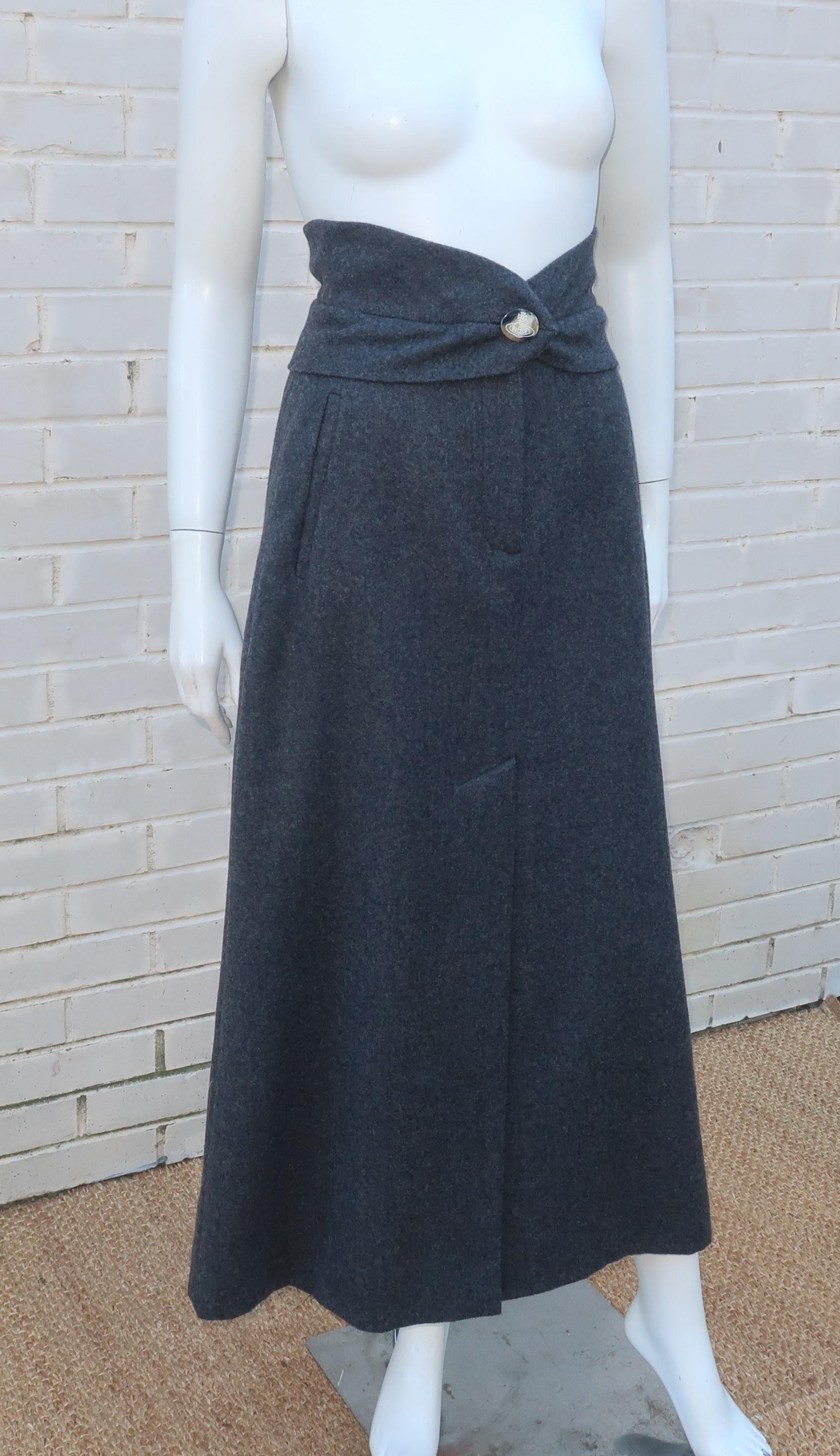 maxi gray skirt