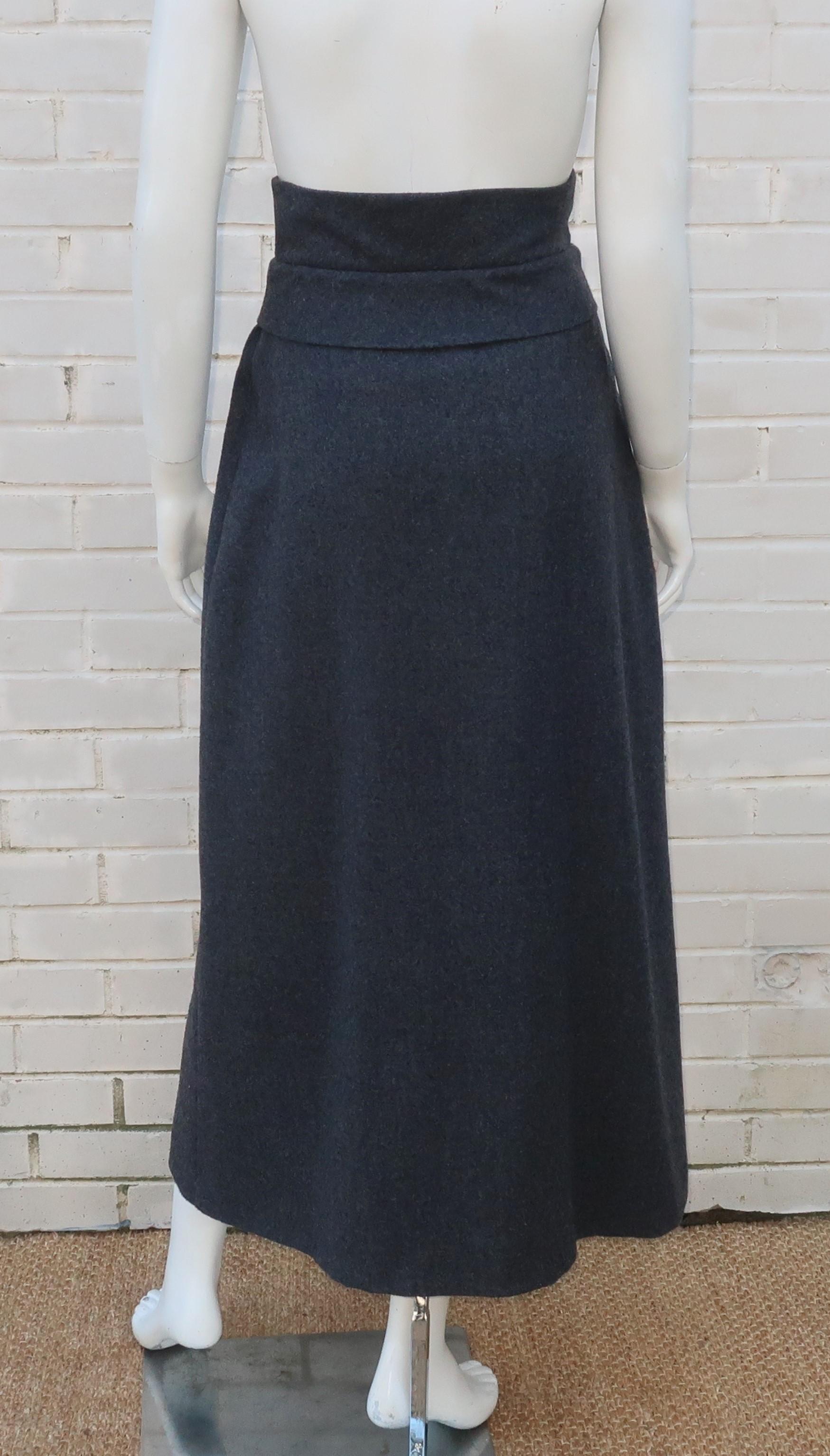 Vivienne Westwood Gray Wool High Waist Maxi Skirt  1