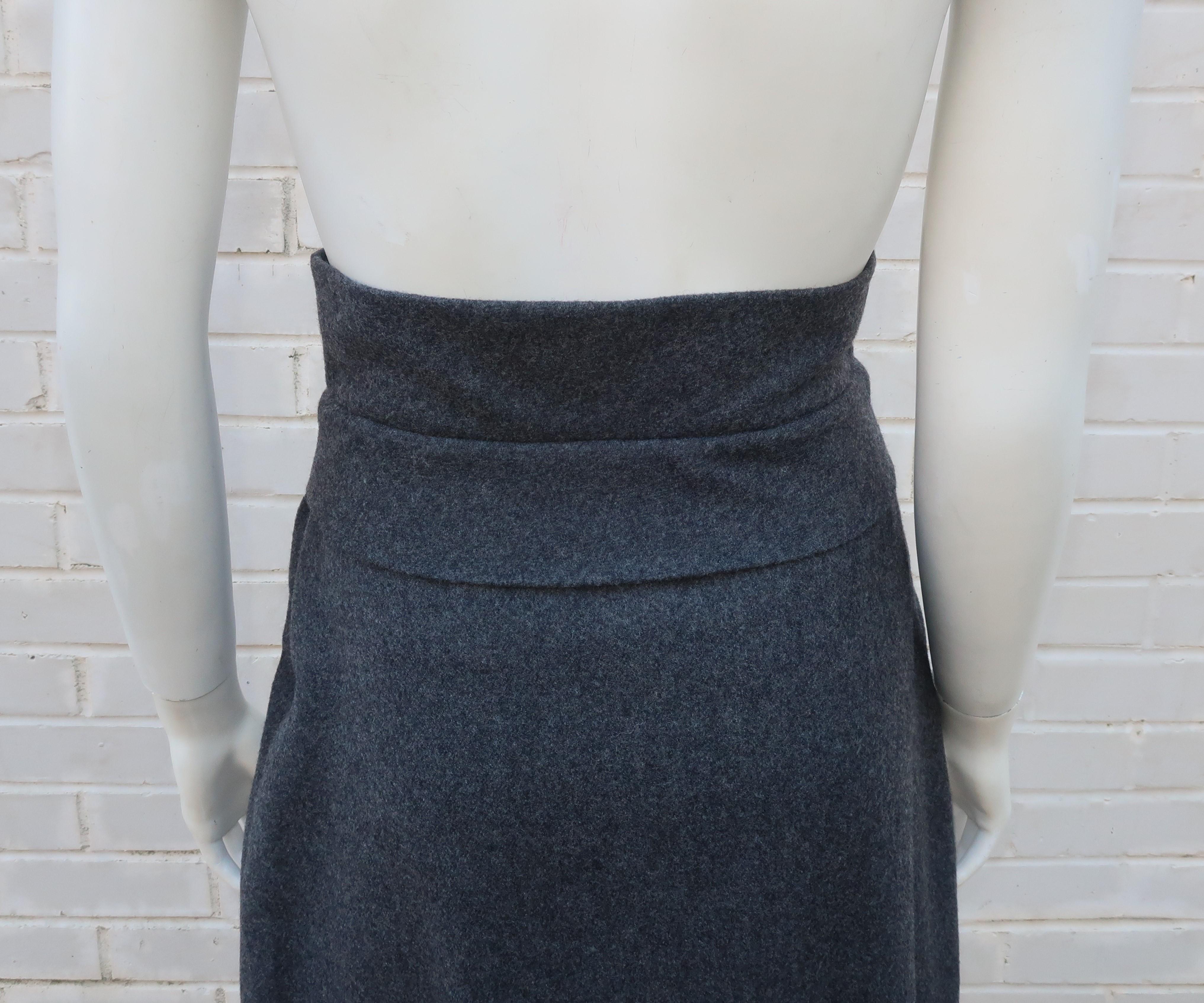 Vivienne Westwood Gray Wool High Waist Maxi Skirt  2