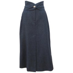 Vivienne Westwood Gray Wool High Waist Maxi Skirt