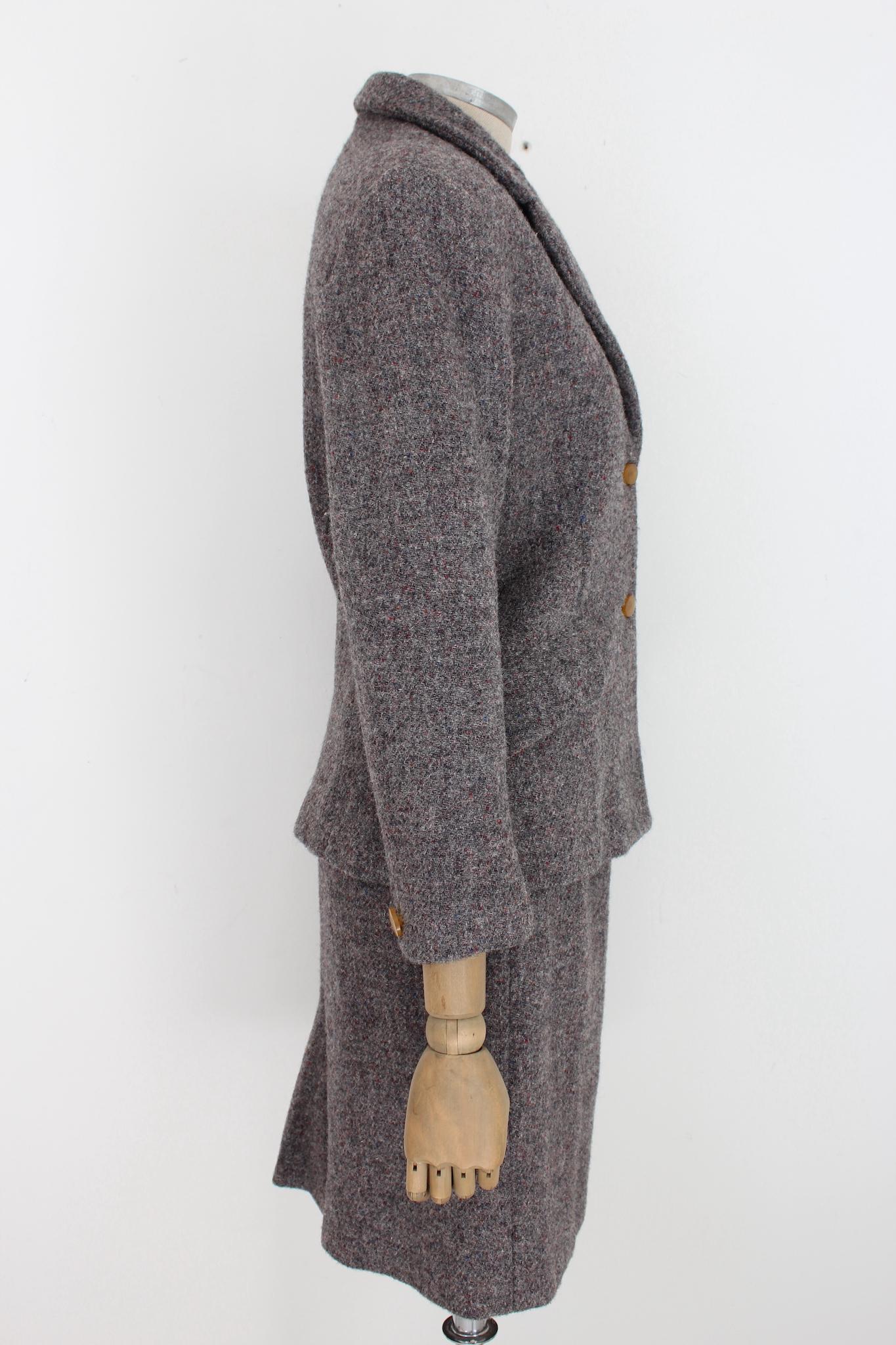 Vivienne Westwood Gray Wool Vintage Tweed Suit Skirt 90s In Excellent Condition In Brindisi, Bt