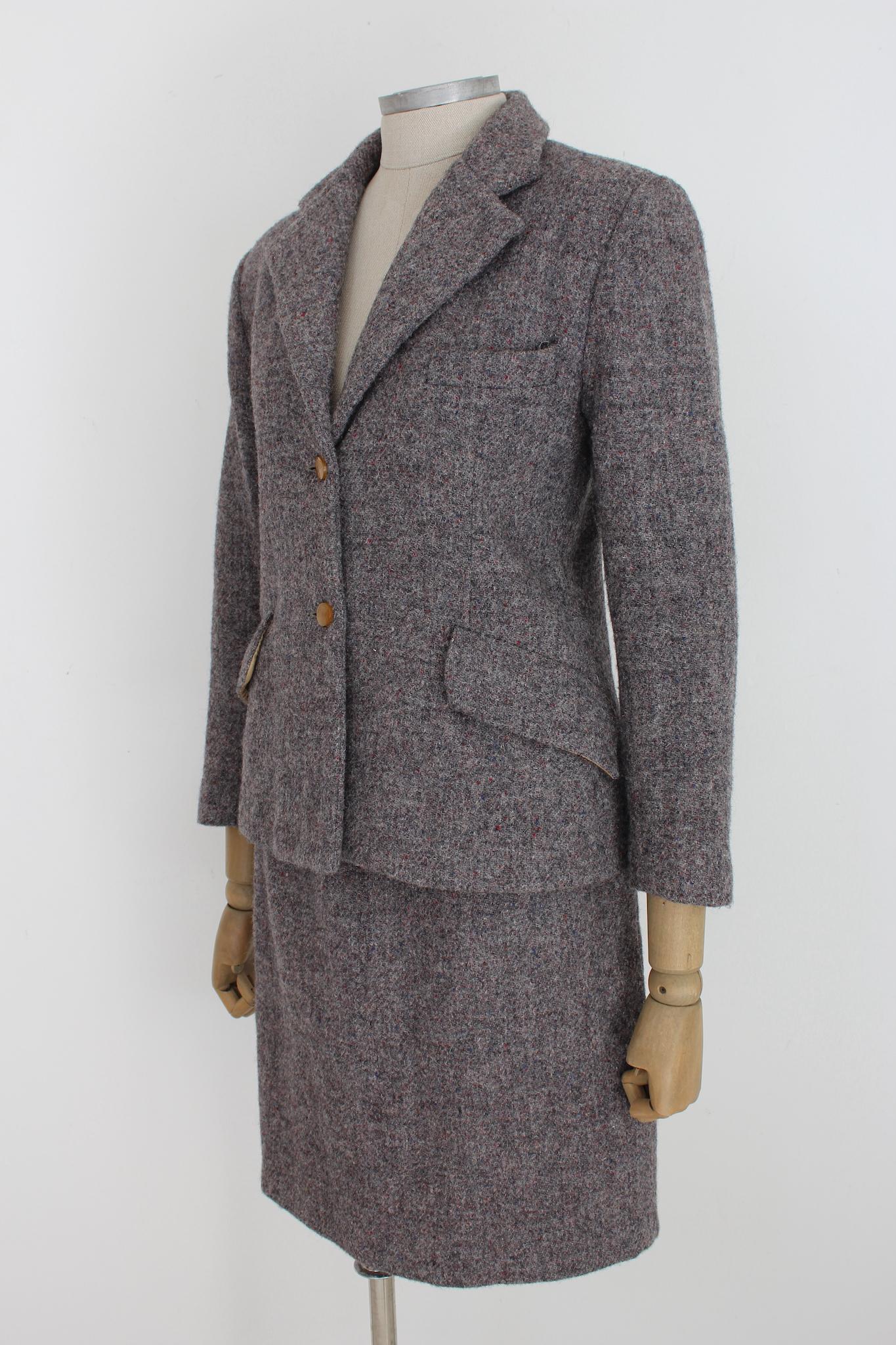 Vivienne Westwood Gray Wool Vintage Tweed Suit Skirt 90s 1