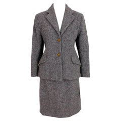 Vivienne Westwood Gray Wool Vintage Tweed Suit Skirt 90s