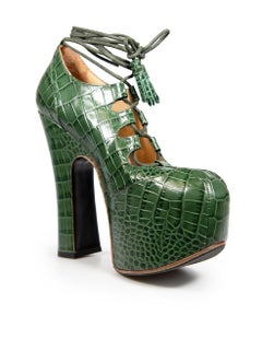 Vivienne Westwood Ghillie Heels aus grünem Leder in Grün mit Absatz Größe IT 39