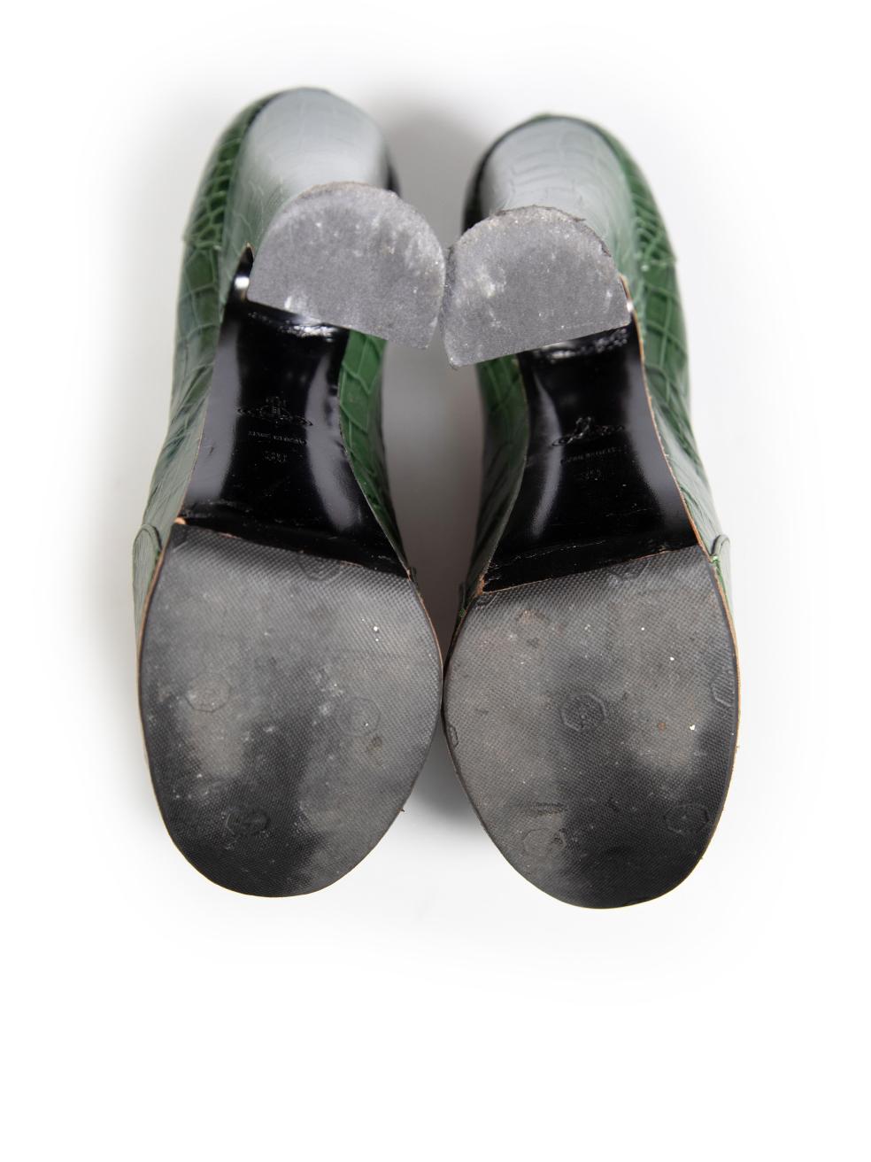 Vivienne Westwood Green Leather Ghillie Heels Size IT 39 In Good Condition In London, GB