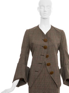 Vivienne Westwood grey check wool skirt suit, fw 1991
