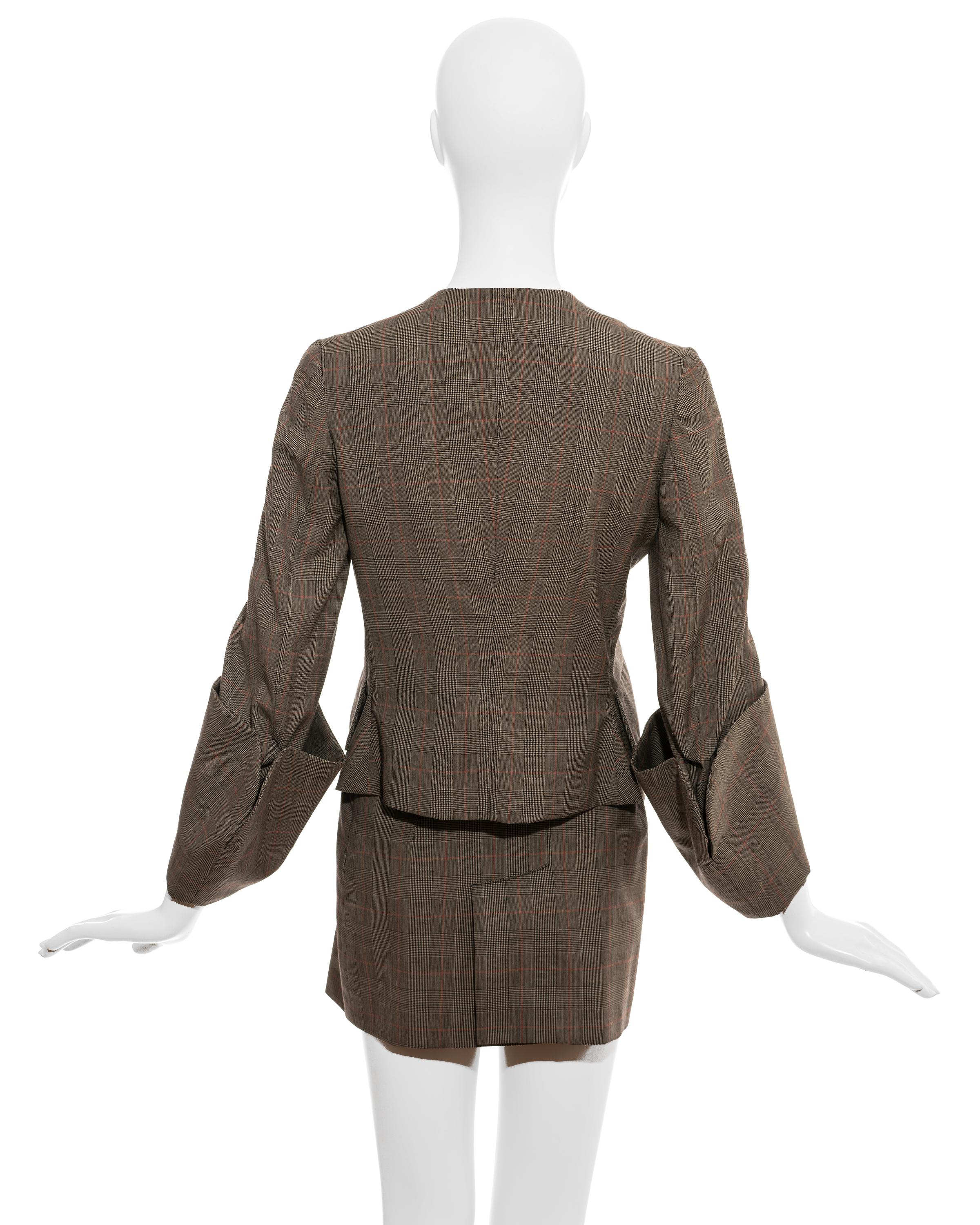 Vivienne Westwood grey check wool skirt suit, fw 1991 In Excellent Condition For Sale In London, GB