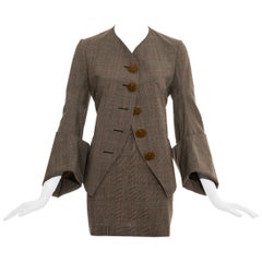 Vivienne Westwood grey check wool skirt suit, fw 1991