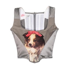 Vivienne Westwood grey corset with Thomas Gainsborough dog print, fw 1992
