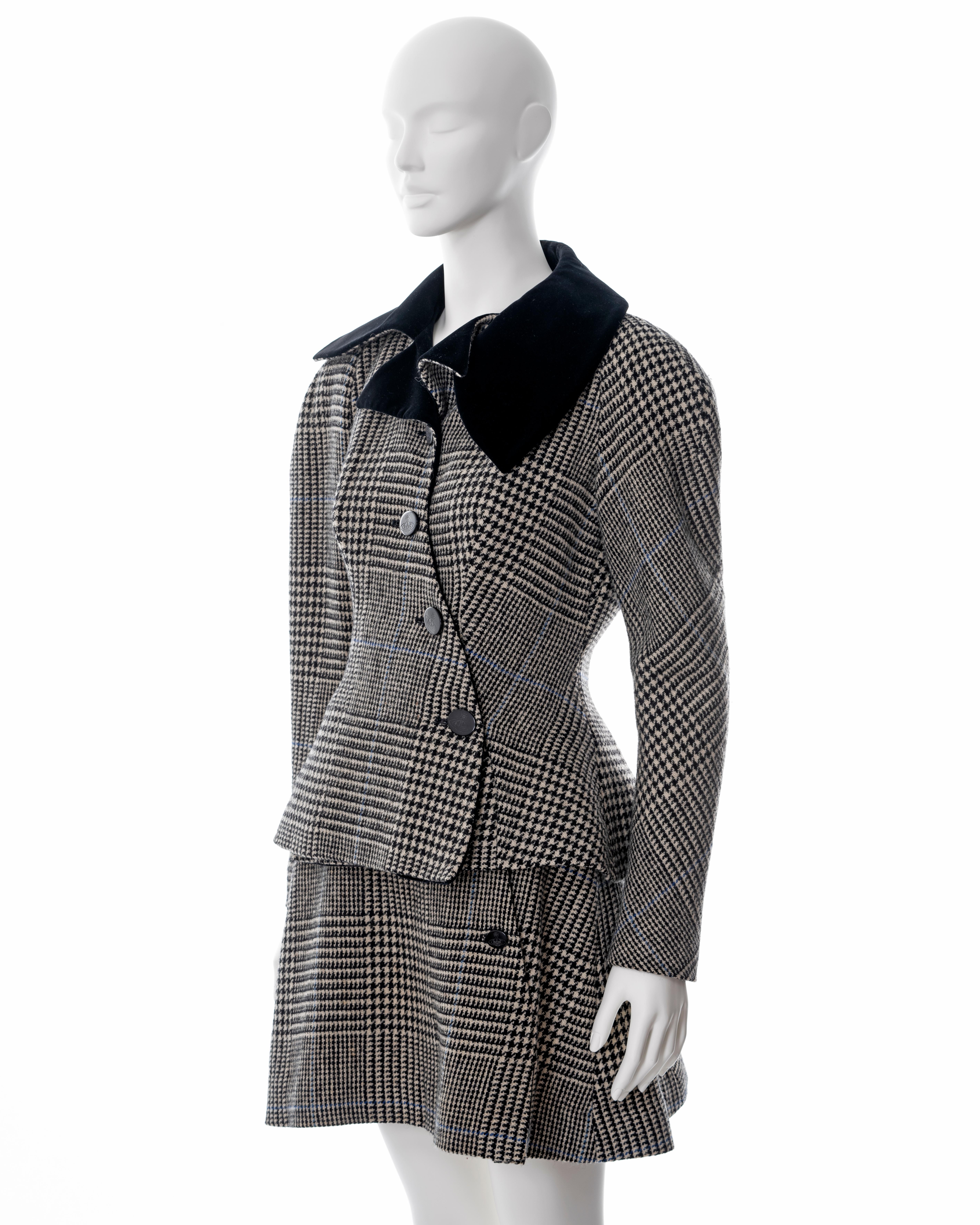 Vivienne Westwood grey houndstooth check tweed skirt suit, fw 1996 5