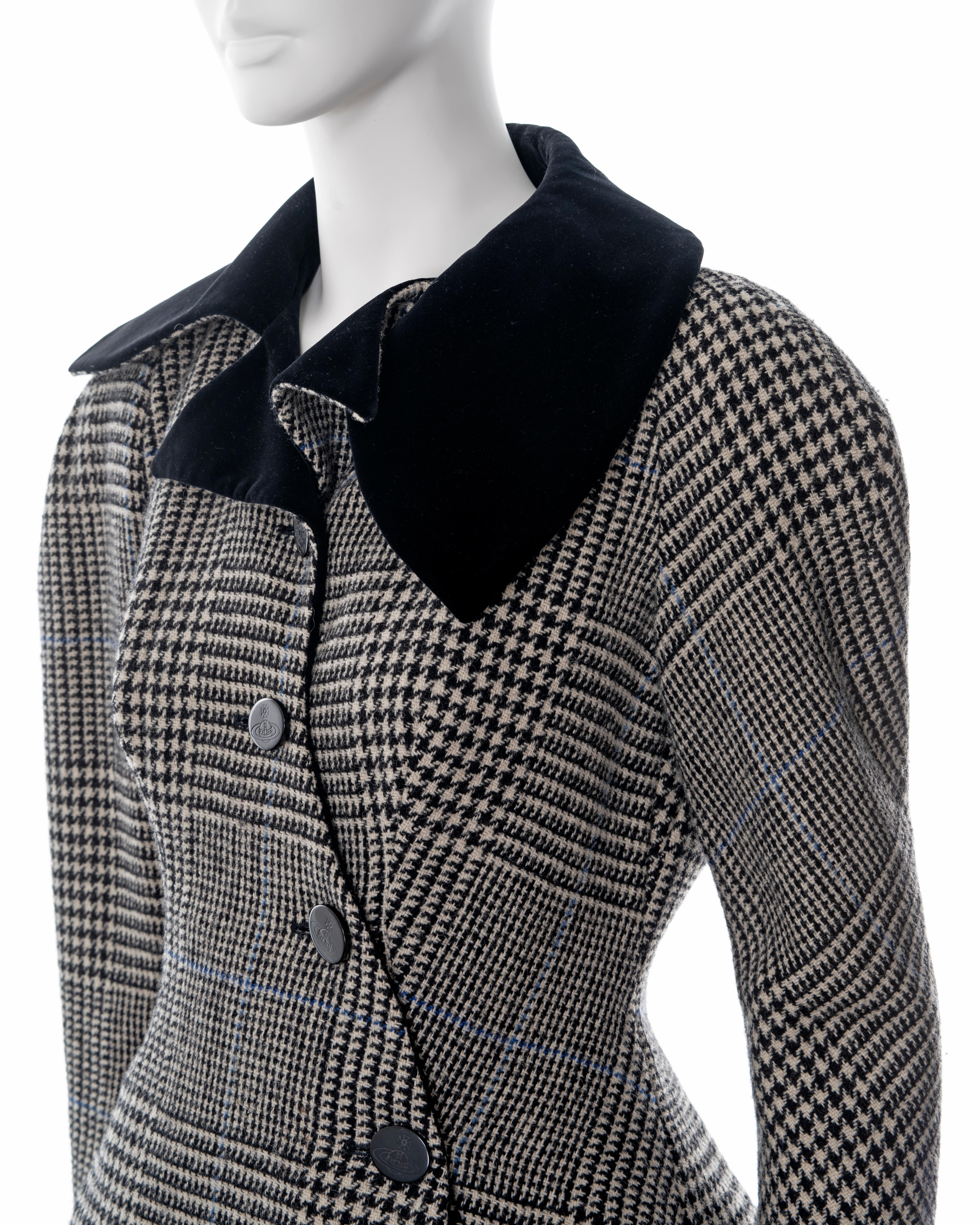 Vivienne Westwood grey houndstooth check tweed skirt suit, fw 1996 6