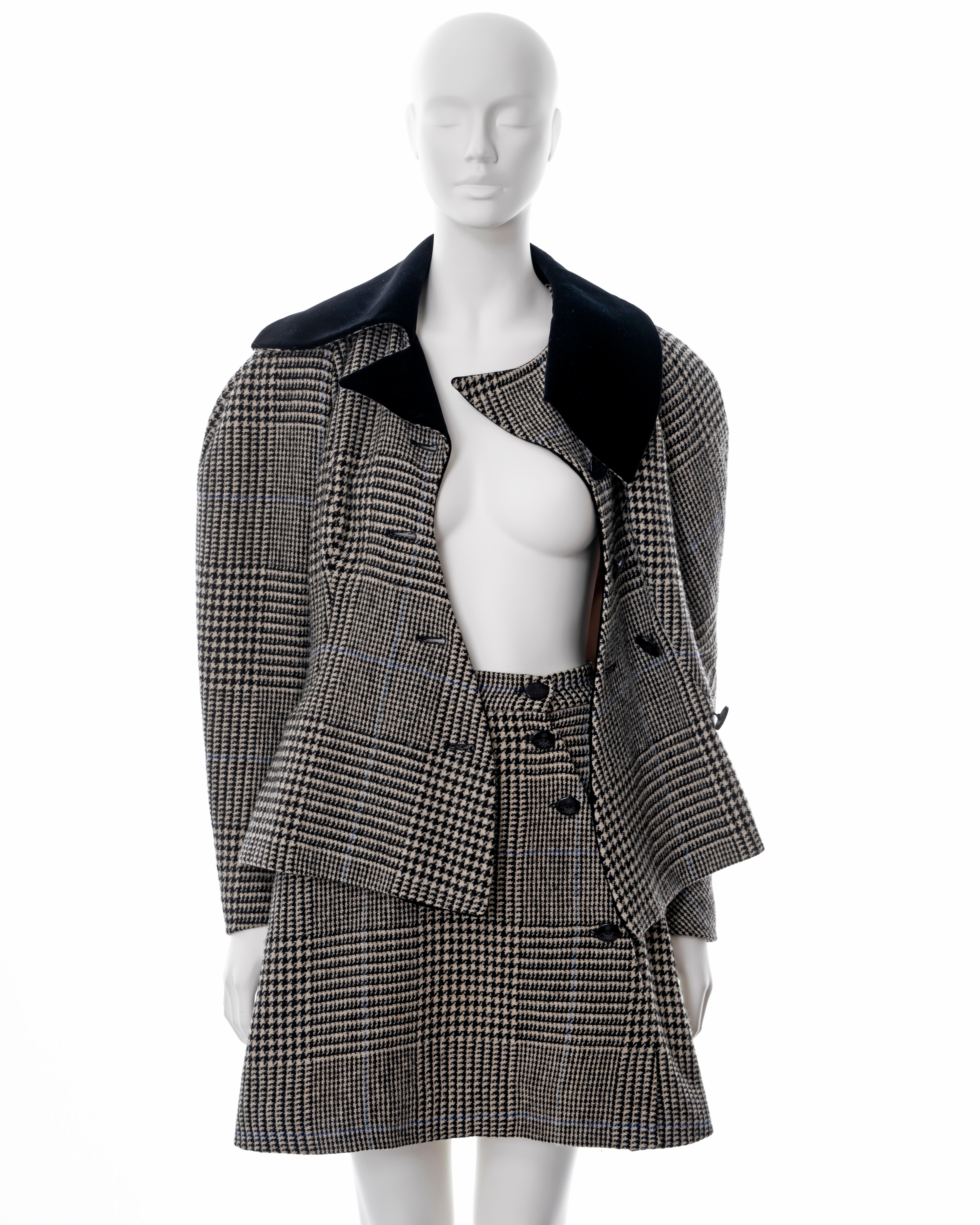 Vivienne Westwood grey houndstooth check tweed skirt suit, fw 1996 7