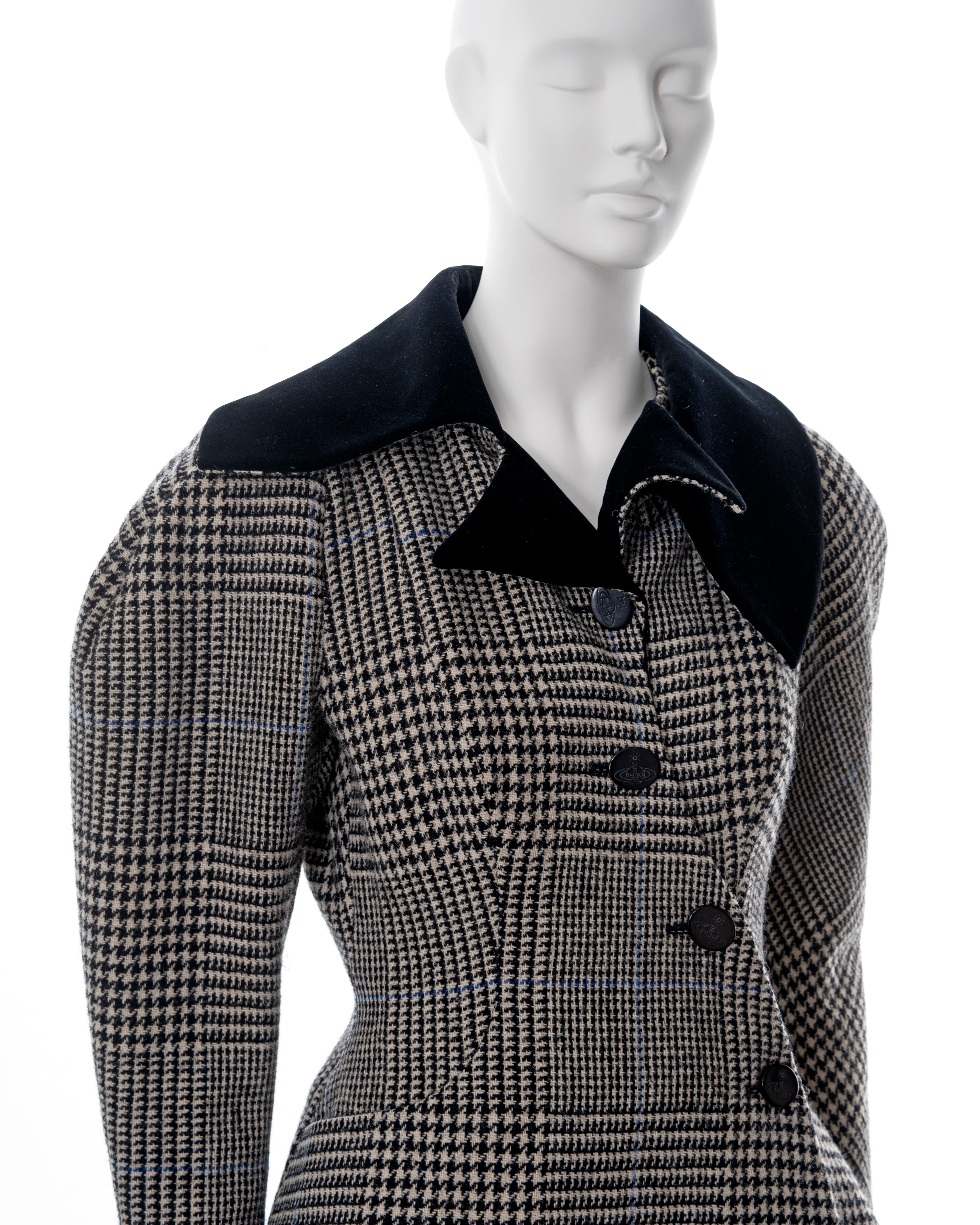 Vivienne Westwood grey houndstooth check tweed skirt suit, fw 1996 2