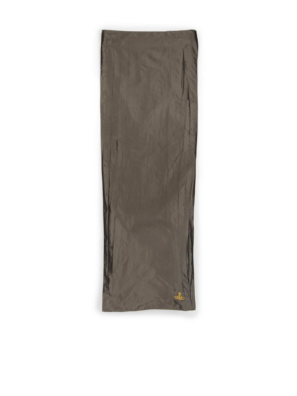 Vivienne Westwood Grauer Seidenschal mit Kugelstickereien aus Seide im Zustand „Gut“ im Angebot in London, GB