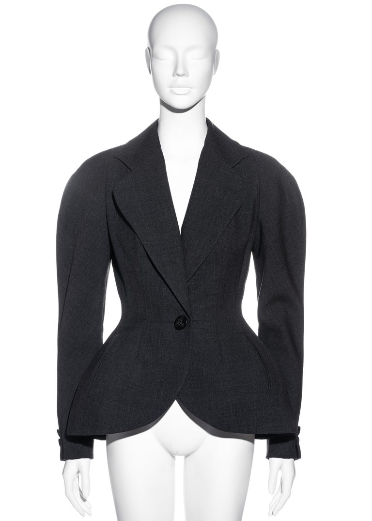 Vivienne Westwood grey wool hourglass jacket, fw 1995 at 1stDibs ...