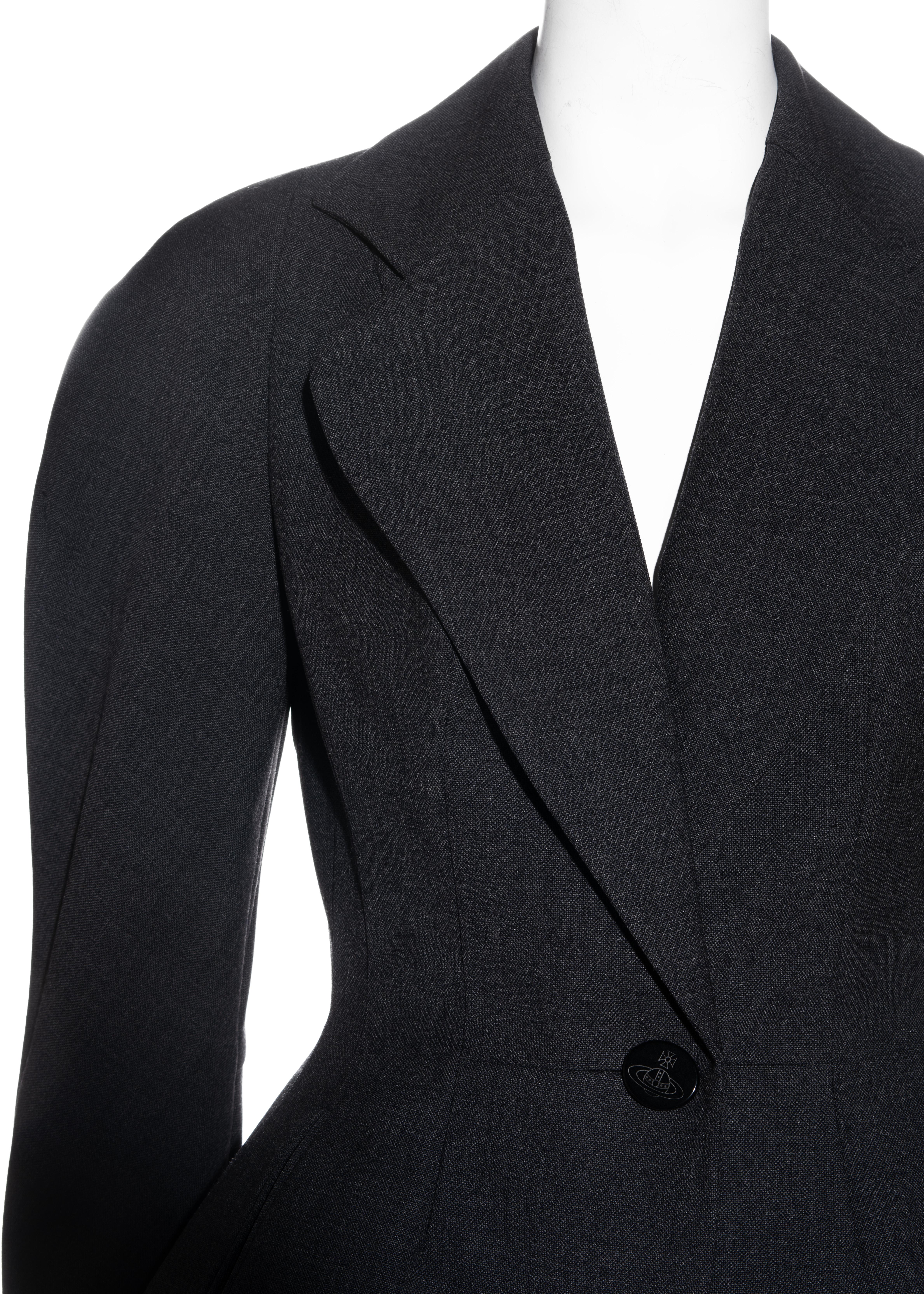 Black Vivienne Westwood grey wool hourglass jacket, fw 1995