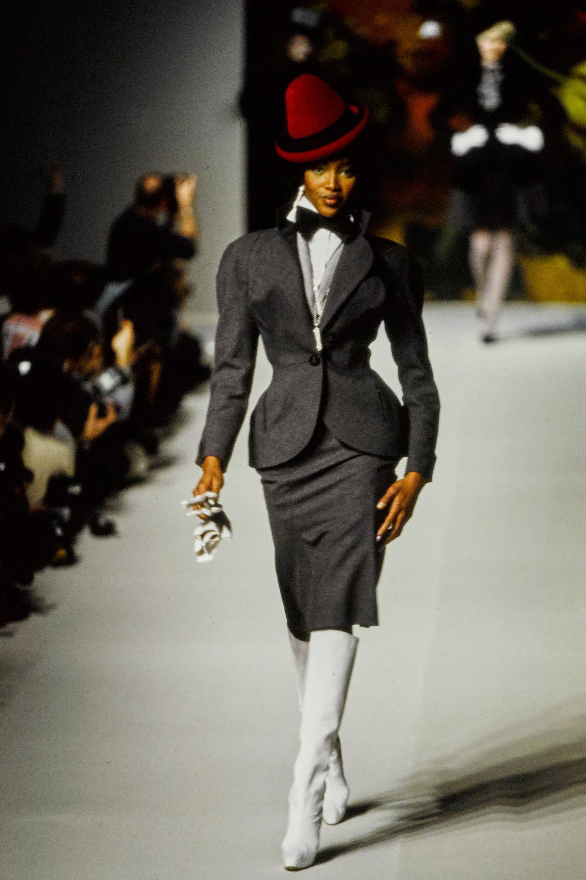 Women's Vivienne Westwood grey wool hourglass jacket, fw 1995