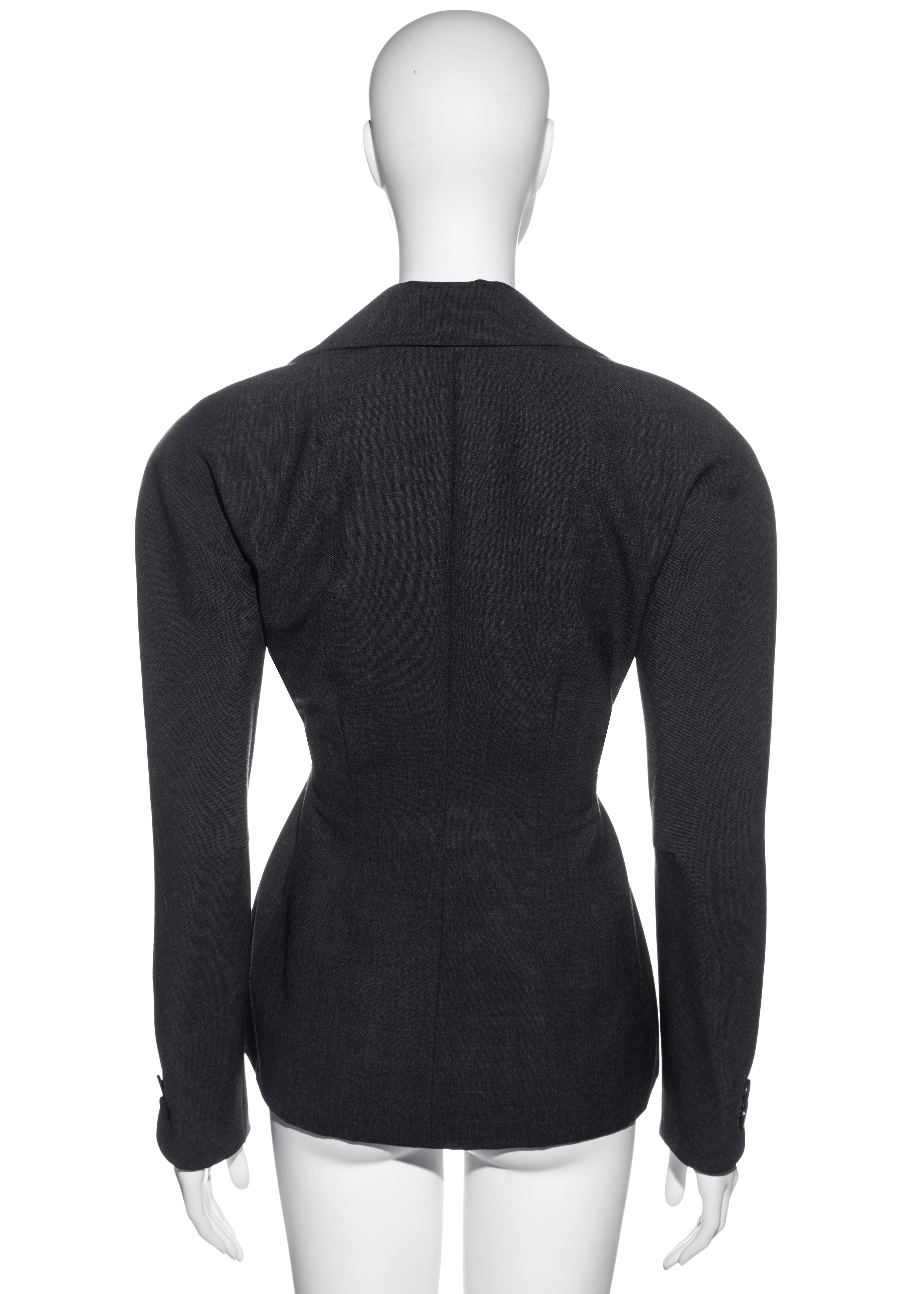 Vivienne Westwood grey wool hourglass jacket, fw 1995 2