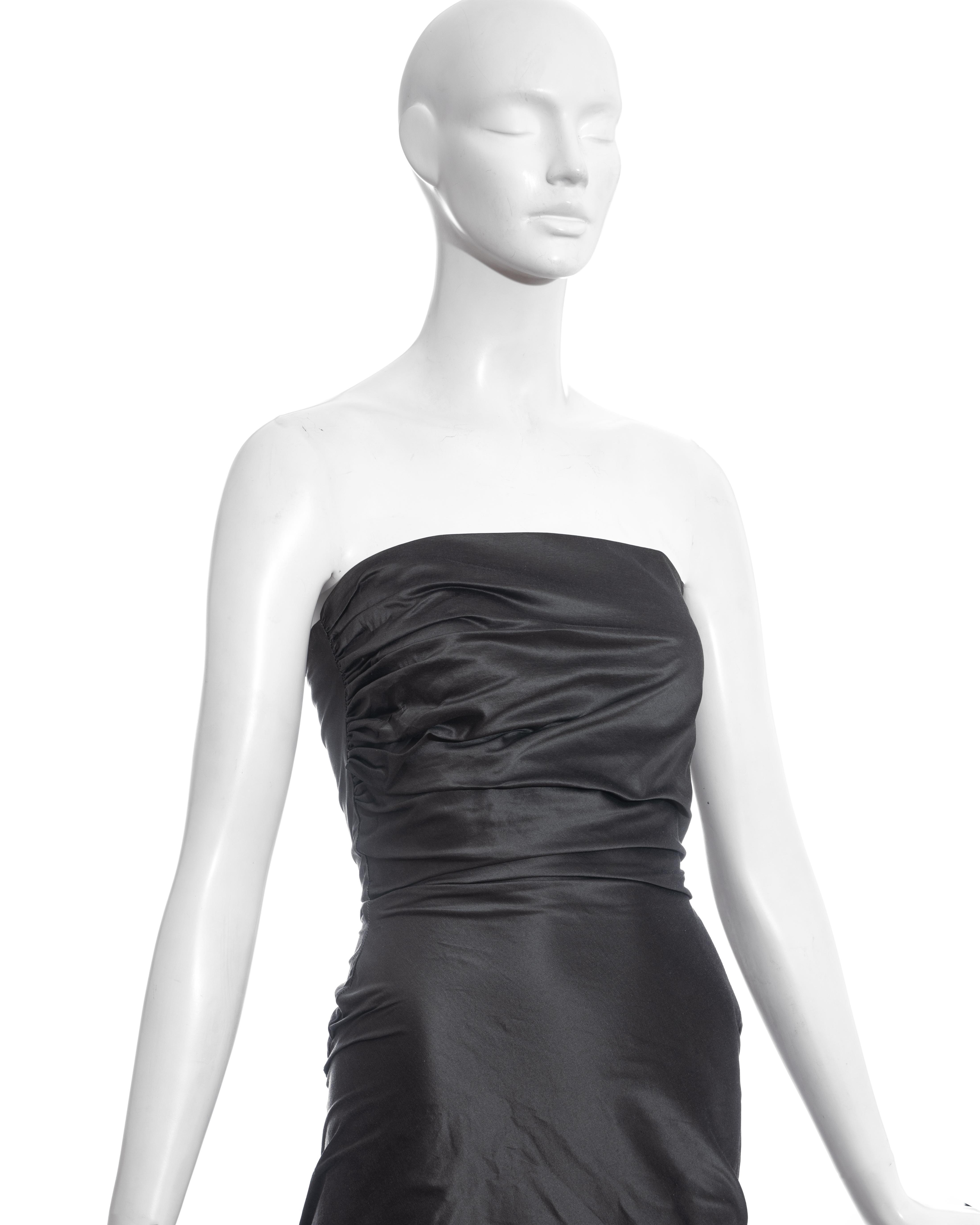 Vivienne Westwood gunmetal grey silk taffeta draped evening dress, fw