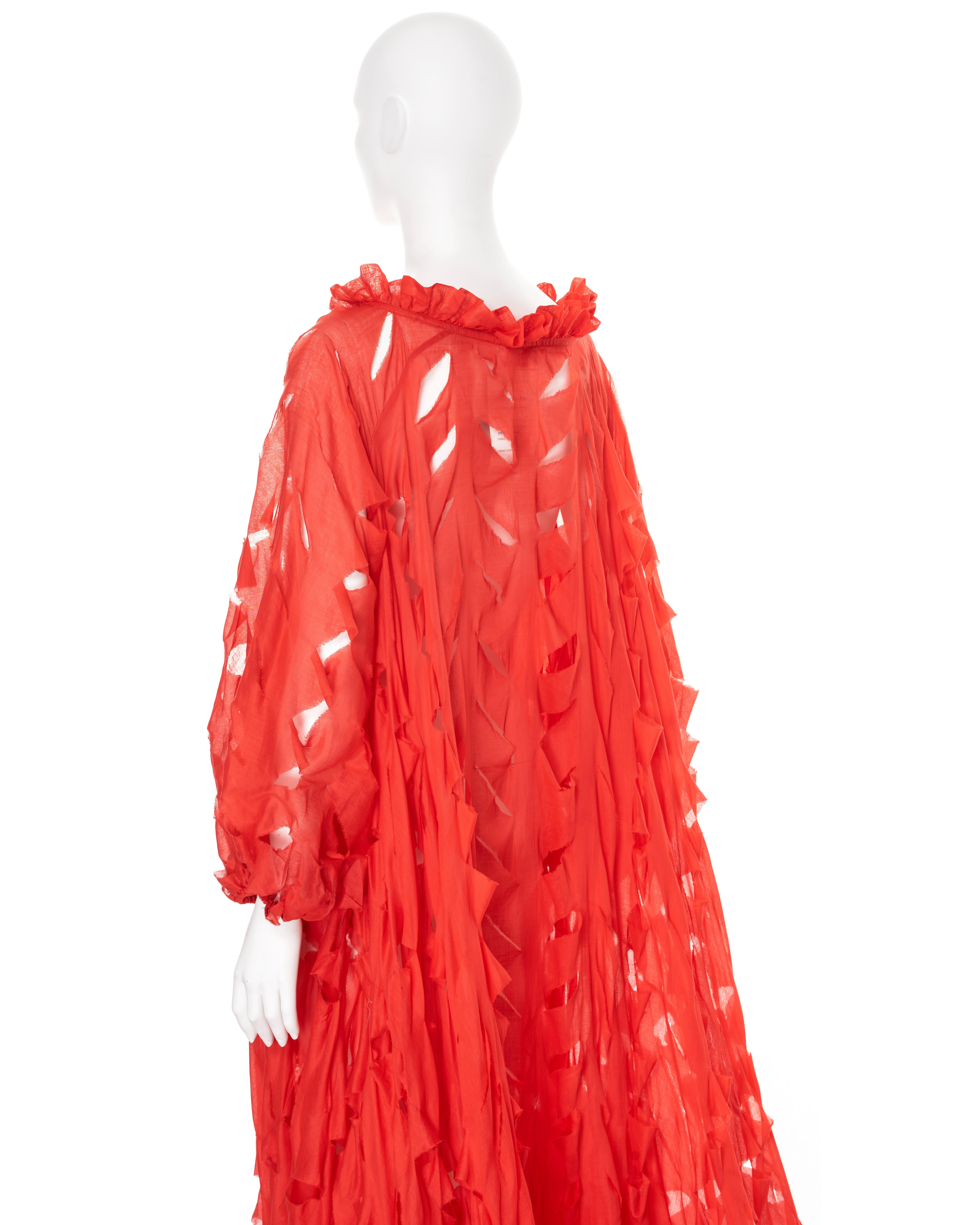 Vivienne Westwood hand-cut red cotton circle-cut dress, ss 1991 For Sale 6