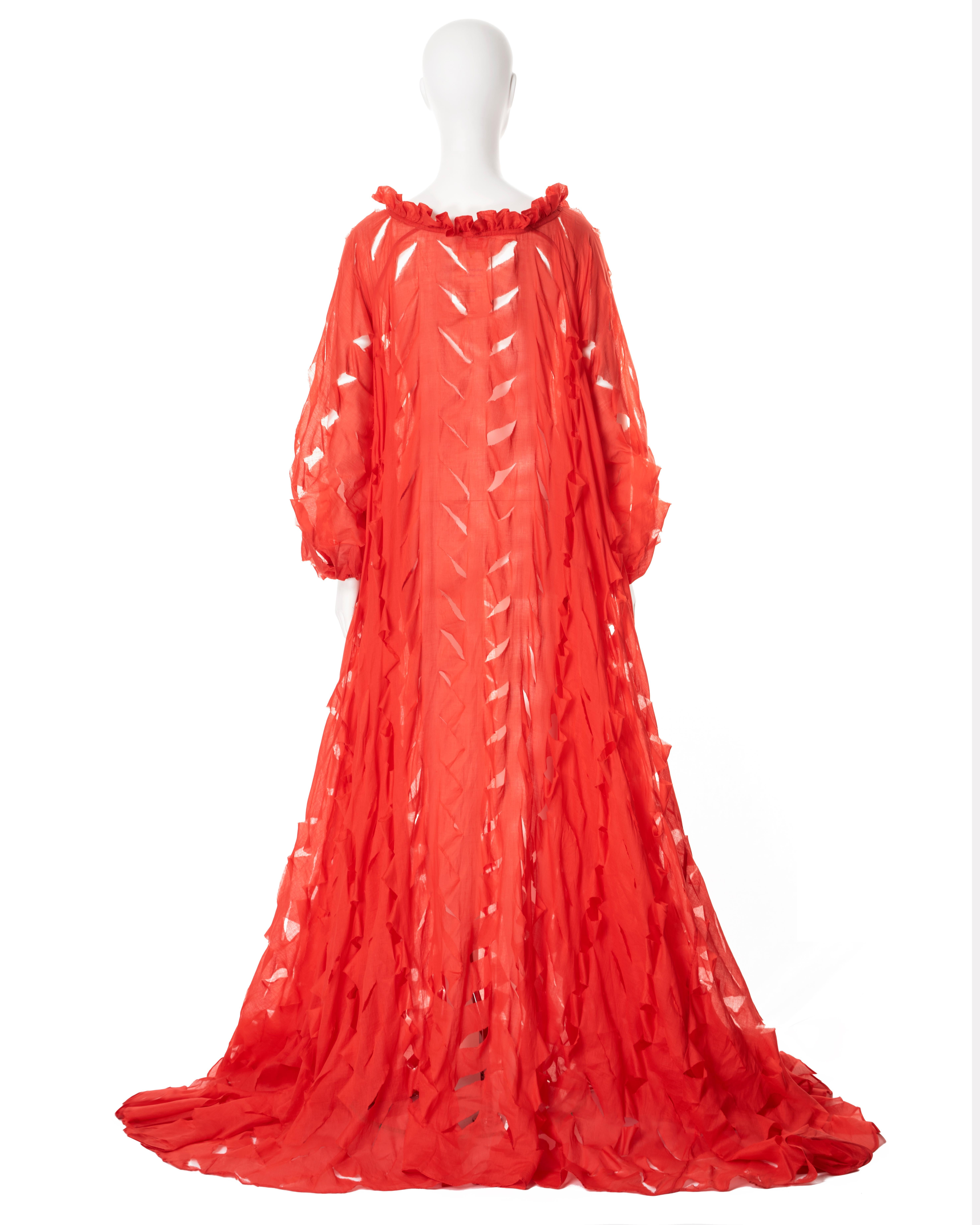 Vivienne Westwood hand-cut red cotton circle-cut dress, ss 1991 For Sale 7