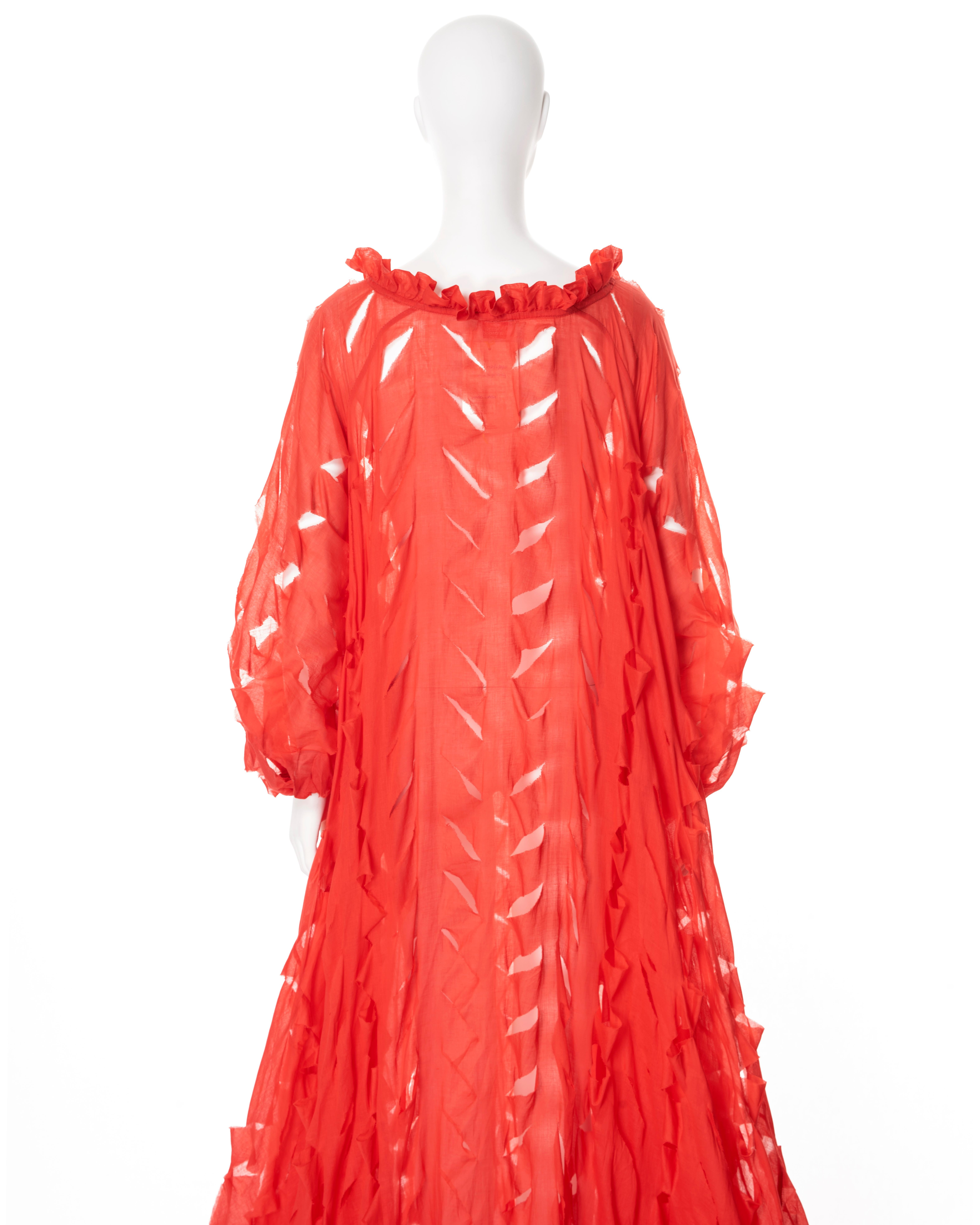 Vivienne Westwood hand-cut red cotton circle-cut dress, ss 1991 For Sale 7